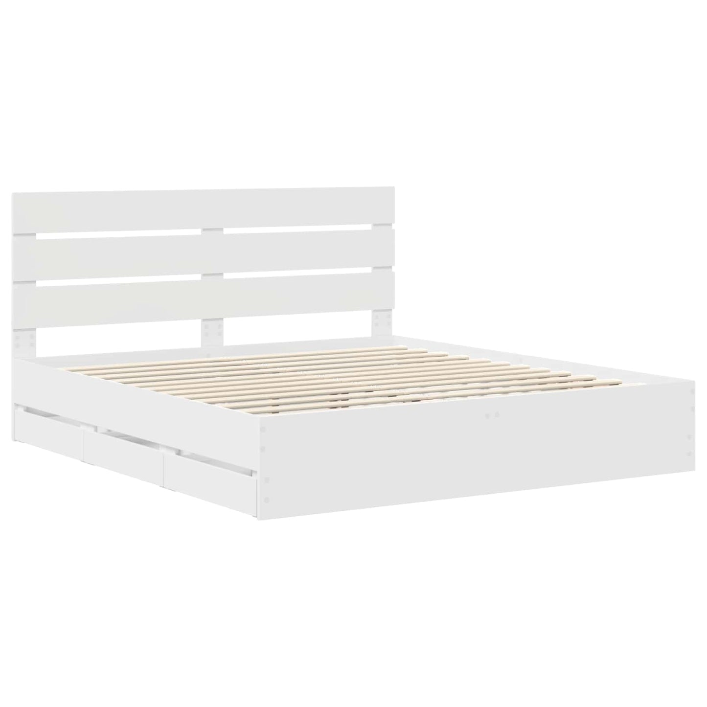 vidaXL Σκελετός Κρεβατιού Λευκό 180 x 200 cm Μηχανήματος Ξύλο