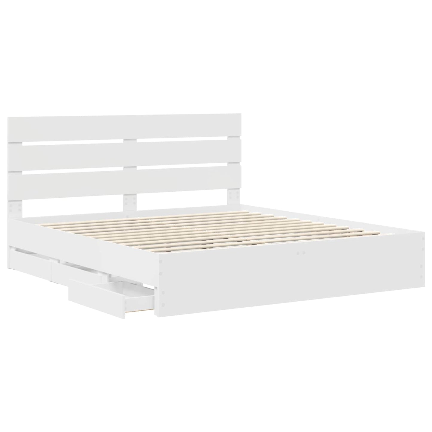 vidaXL Σκελετός Κρεβατιού Λευκό 180 x 200 cm Μηχανήματος Ξύλο