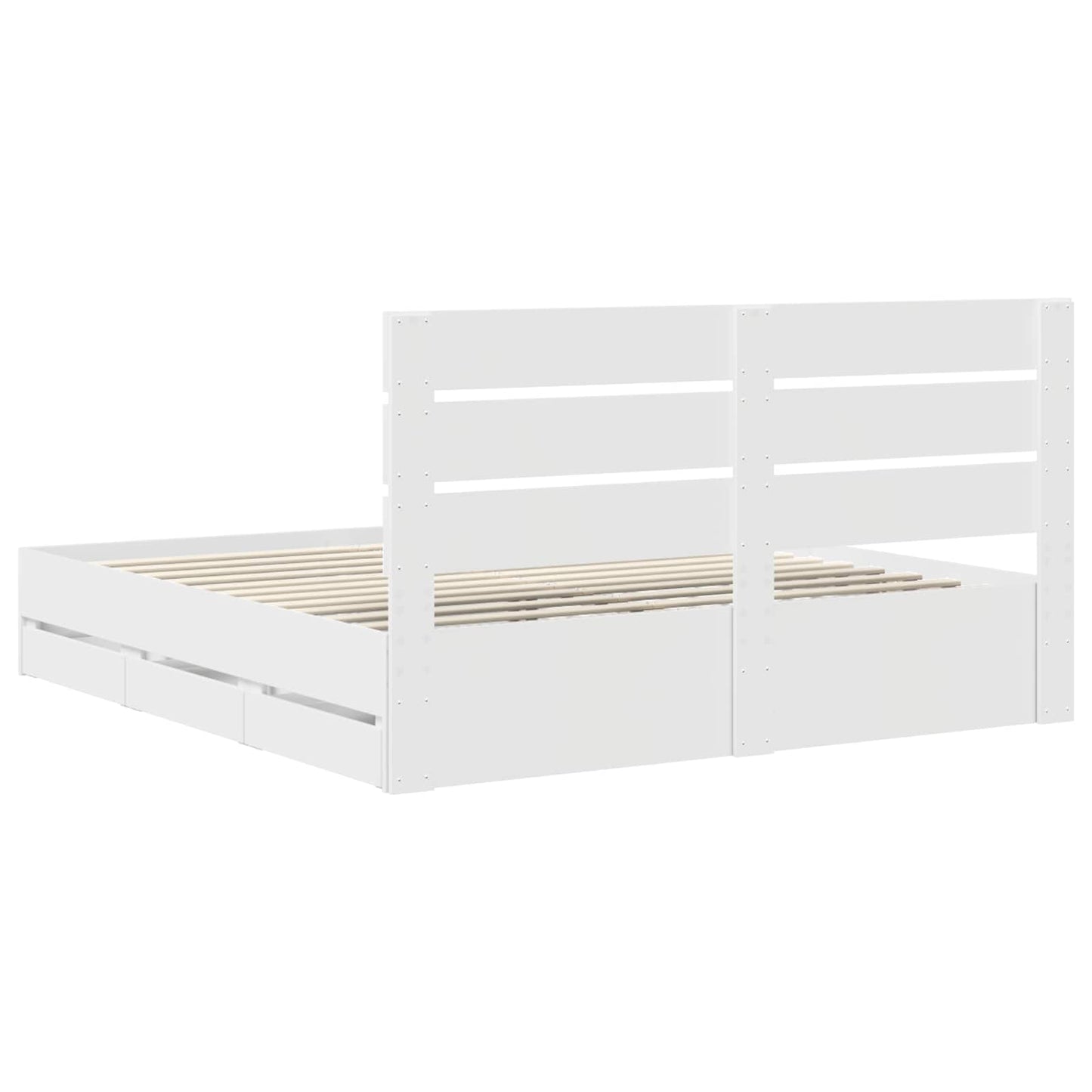 vidaXL Σκελετός Κρεβατιού Λευκό 180 x 200 cm Μηχανήματος Ξύλο