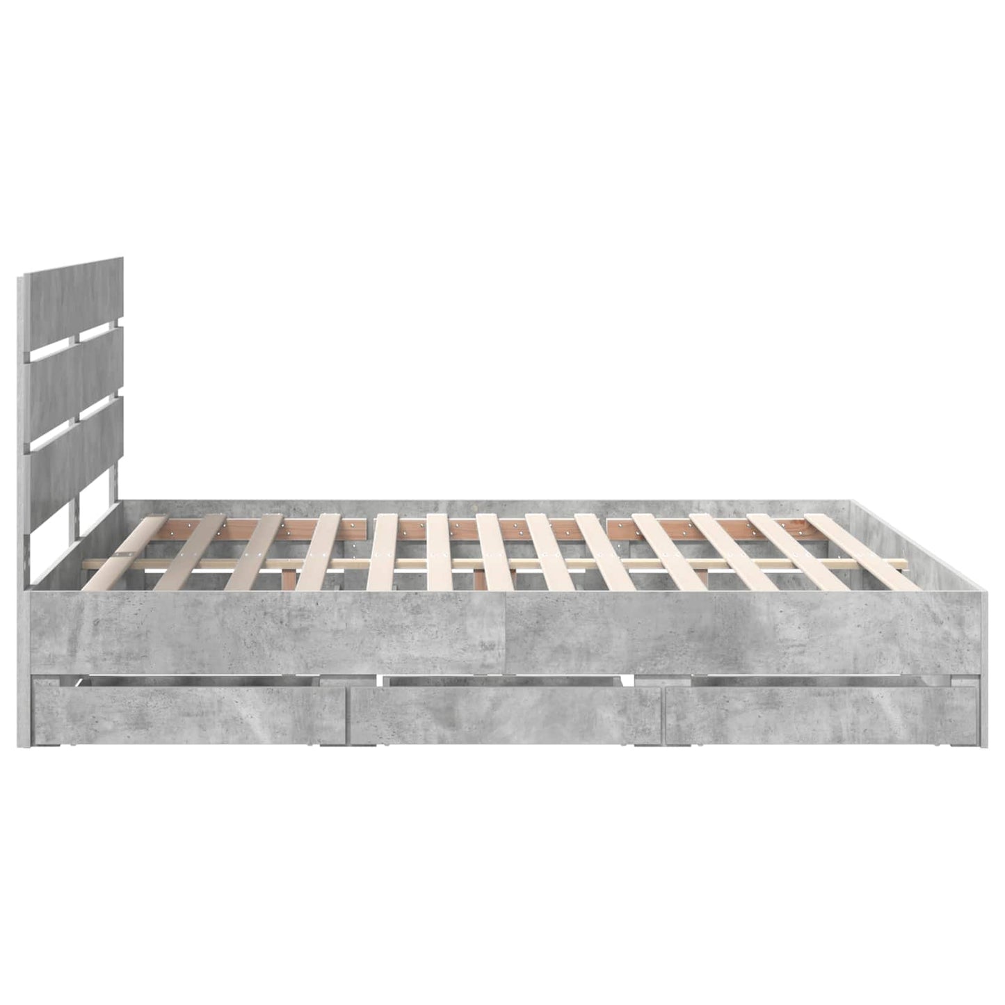 vidaXL Σκελετός Κρεβατιού Σκυρόδεμα Γκρι 180 x 200 cm Μηχανήματος Ξύλο