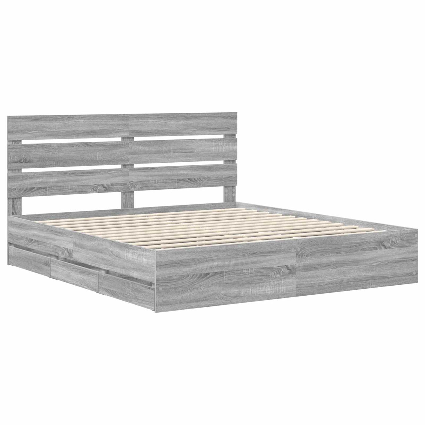 vidaXL Σκελετός Κρεβατιού Γκρίζο Σονομα 180 x 200 cm Μηχανήματος Ξύλο