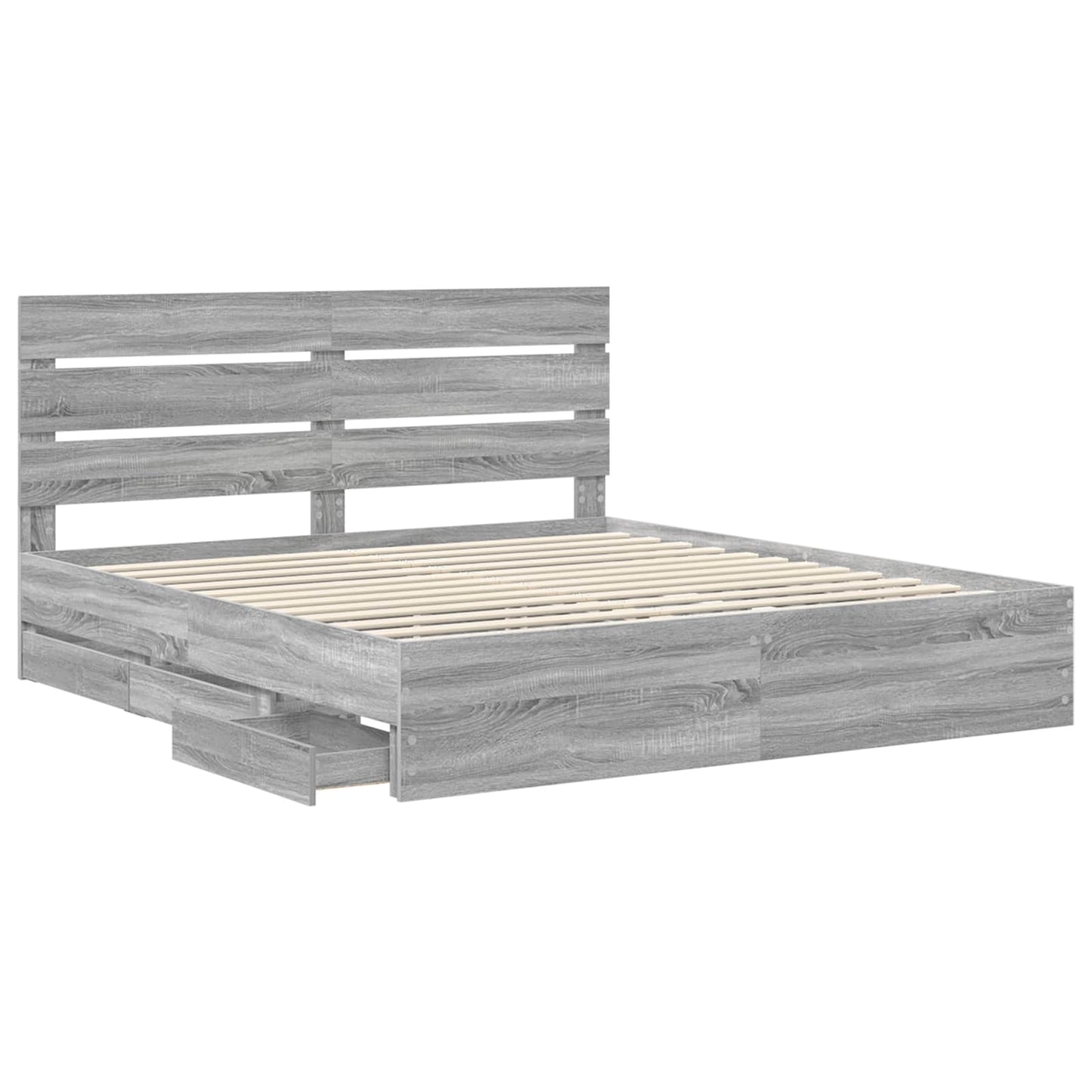 vidaXL Σκελετός Κρεβατιού Γκρίζο Σονομα 180 x 200 cm Μηχανήματος Ξύλο