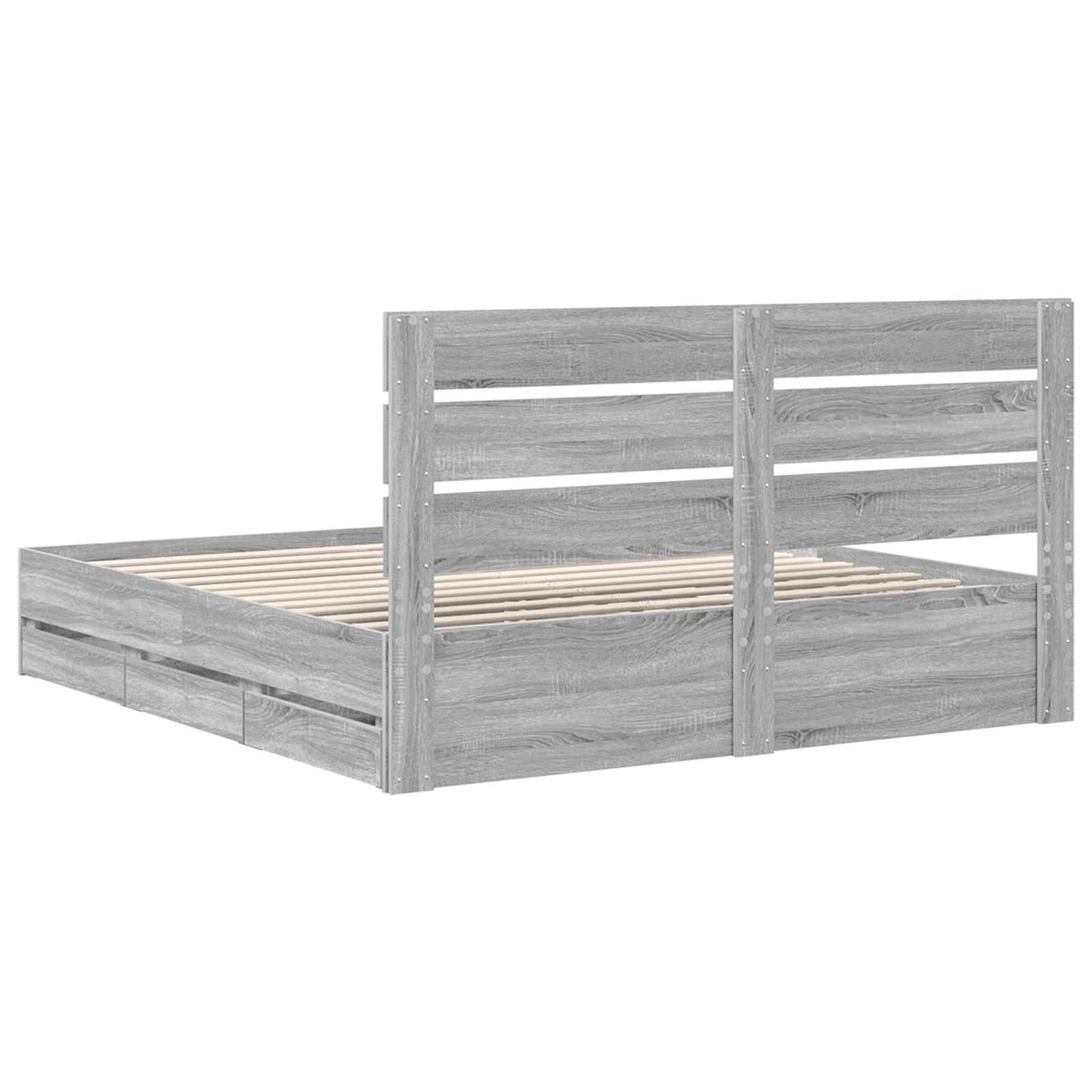 vidaXL Σκελετός Κρεβατιού Γκρίζο Σονομα 180 x 200 cm Μηχανήματος Ξύλο