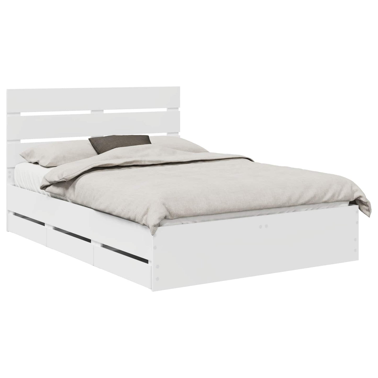 vidaXL Σκελετός Κρεβατιού Λευκό 160 x 200 cm Μηχανήματος Ξύλο