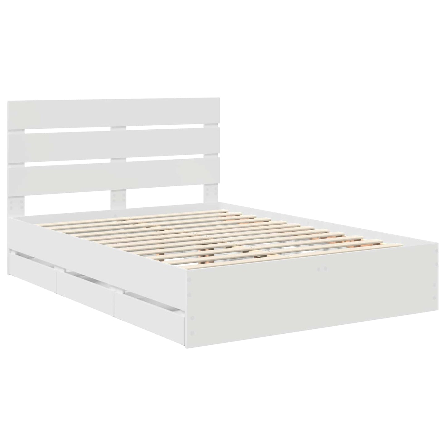 vidaXL Σκελετός Κρεβατιού Λευκό 160 x 200 cm Μηχανήματος Ξύλο
