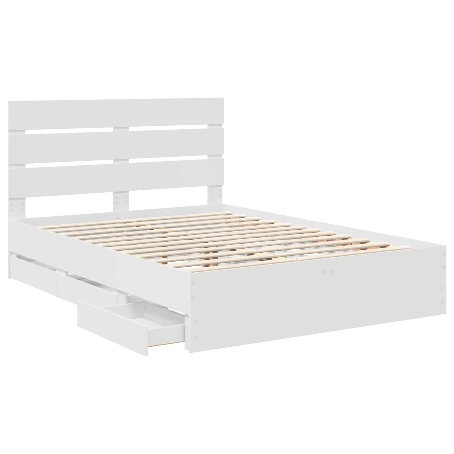 vidaXL Σκελετός Κρεβατιού Λευκό 160 x 200 cm Μηχανήματος Ξύλο