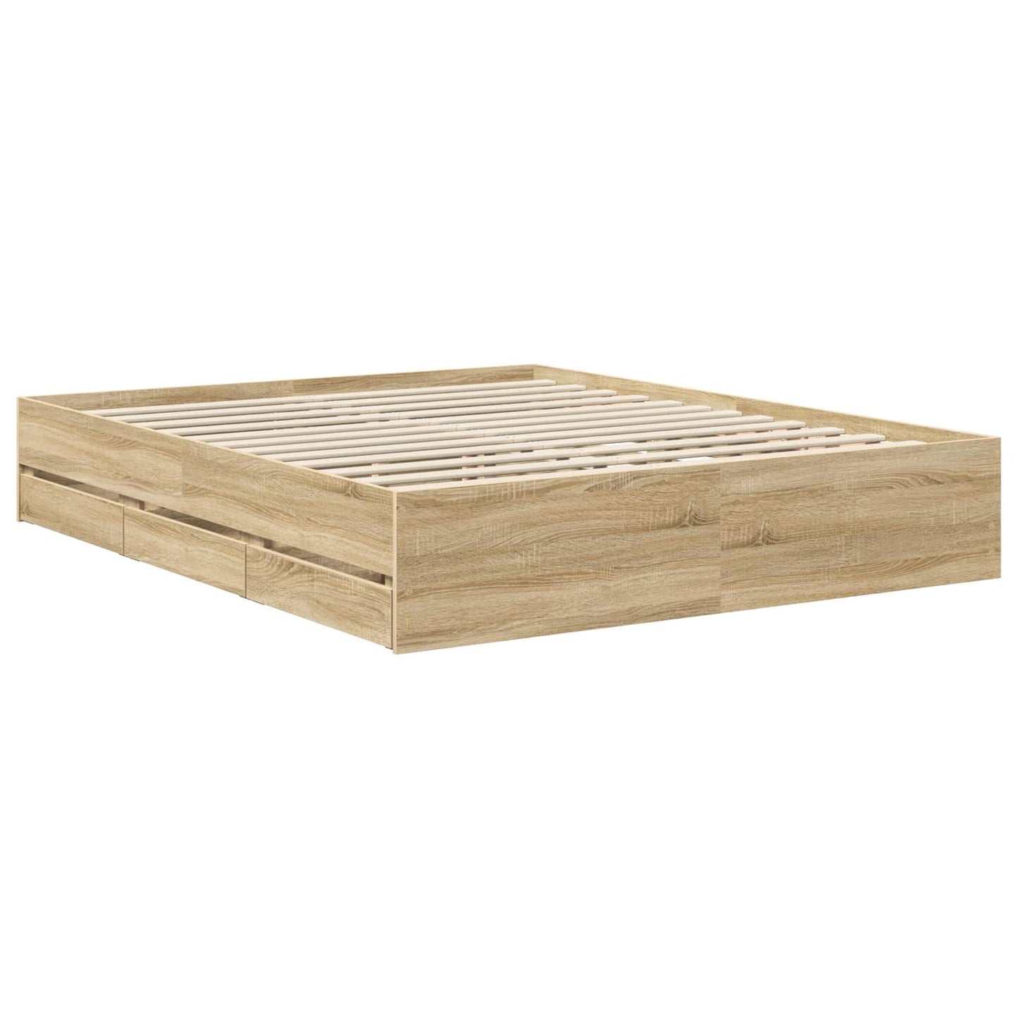 vidaXL Σκελετός Κρεβατιού Δρύς Sonoma 160 x 200 cm Μηχανήματος Ξύλο