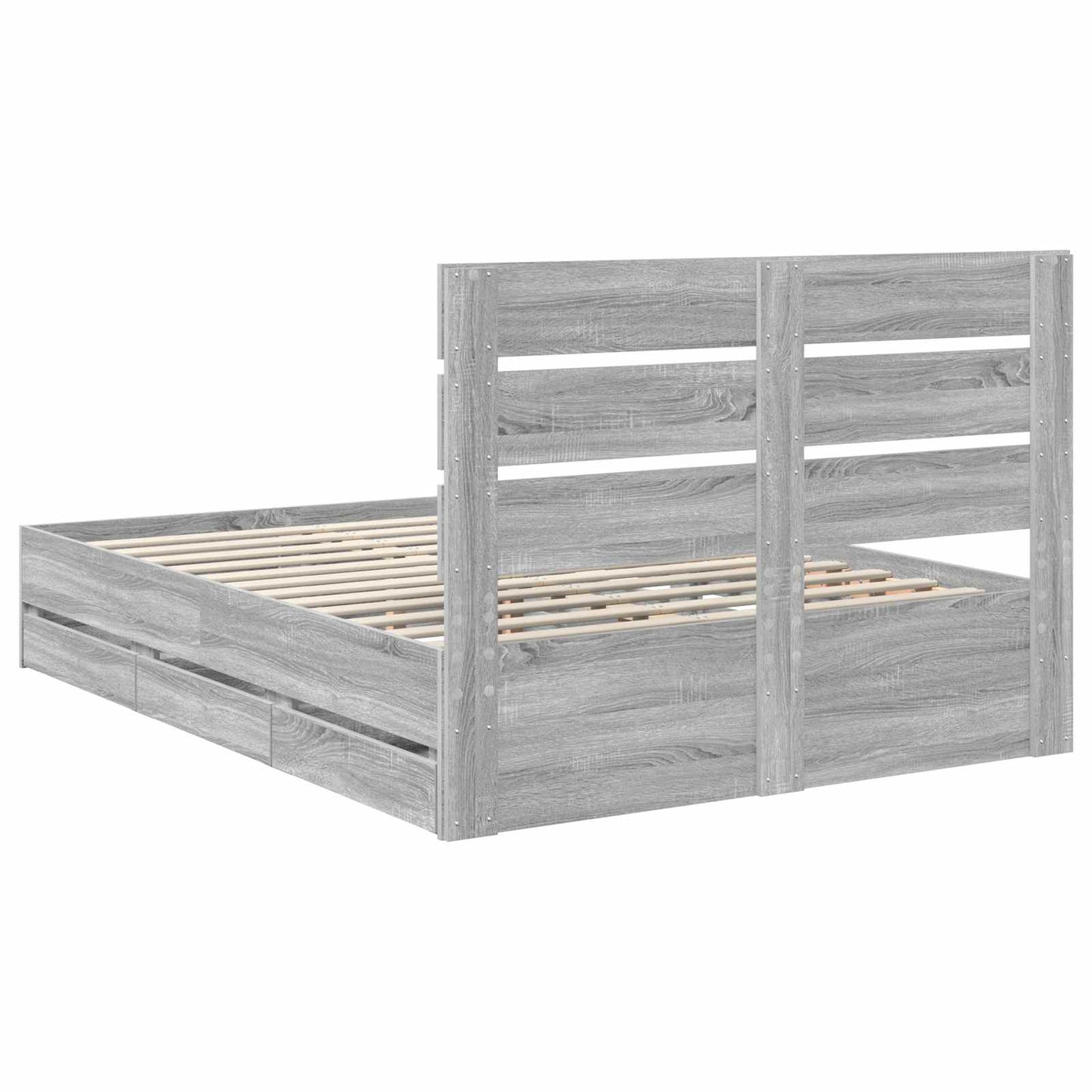 vidaXL Σκελετός Κρεβατιού Γκρίζο Σονομα 160 x 200 cm Μηχανήματος Ξύλο