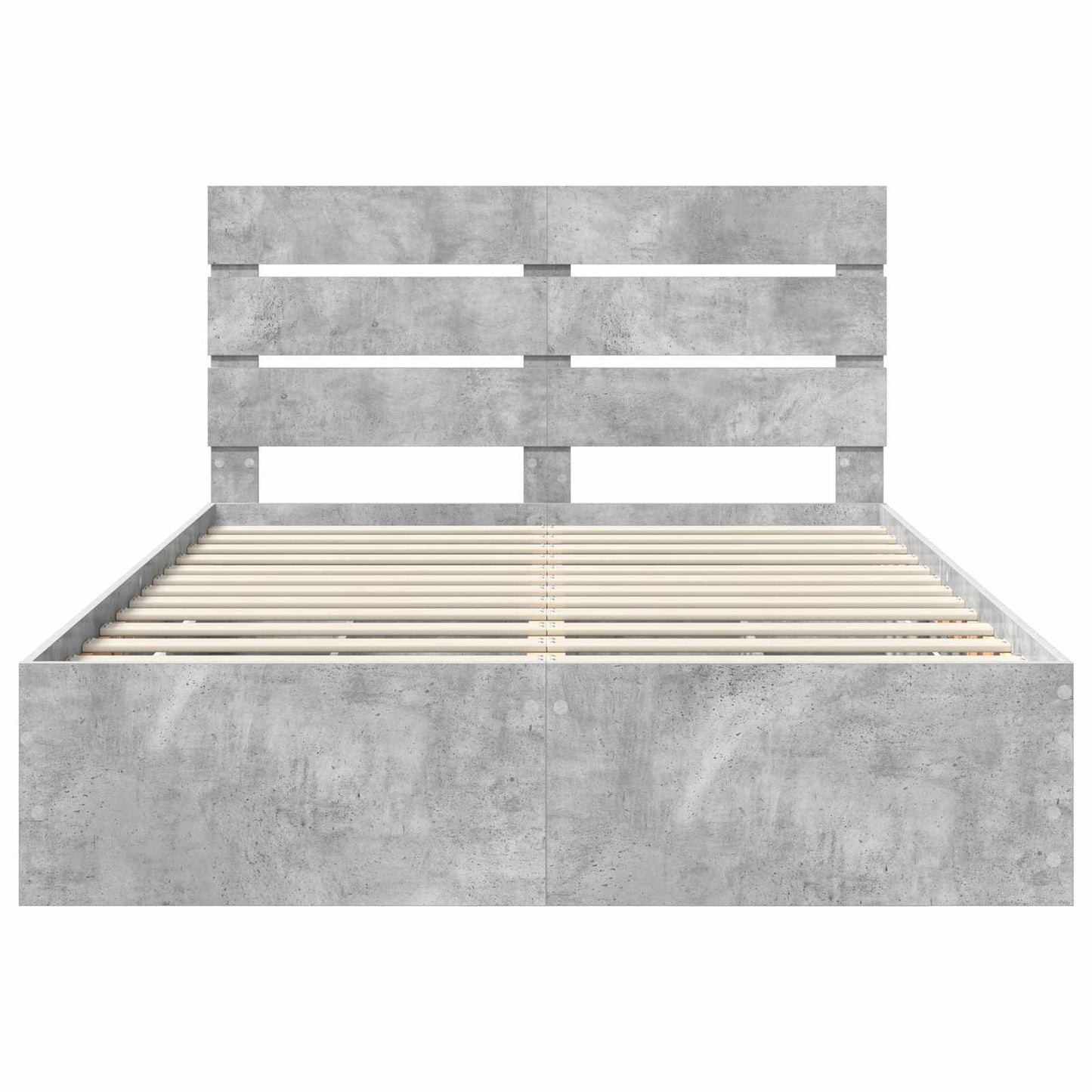 vidaXL Σκελετός Κρεβατιού Σκυρόδεμα Γκρι 150 x 200 cm Μηχανήματος Ξύλο