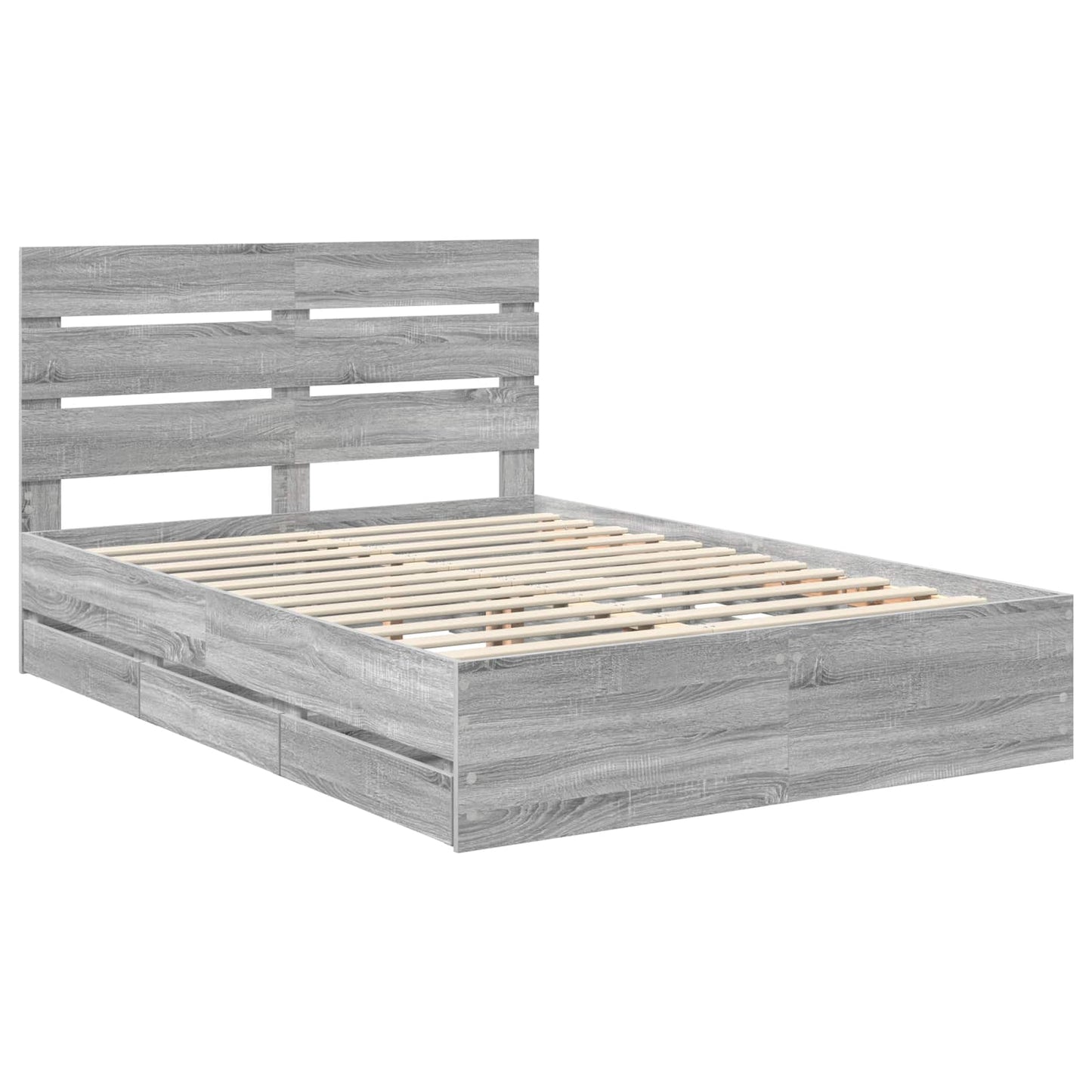 vidaXL Σκελετός Κρεβατιού Γκρίζο Σονομα 150 x 200 cm Μηχανήματος Ξύλο