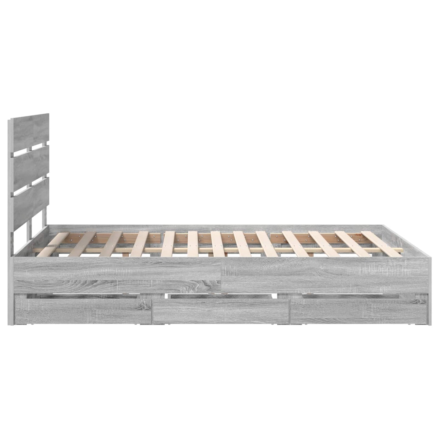vidaXL Σκελετός Κρεβατιού Γκρίζο Σονομα 150 x 200 cm Μηχανήματος Ξύλο