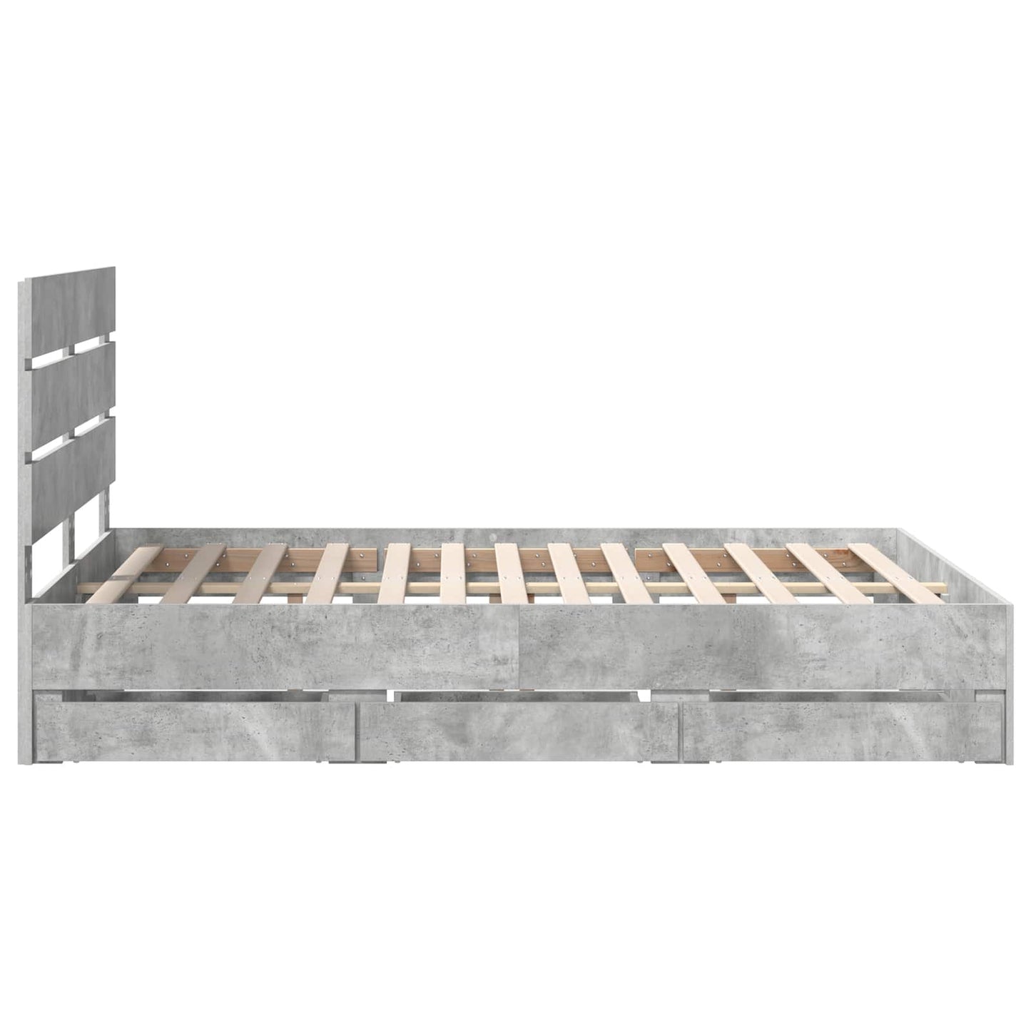 vidaXL Σκελετός Κρεβατιού Σκυρόδεμα Γκρι 140 x 200 cm Μηχανήματος Ξύλο