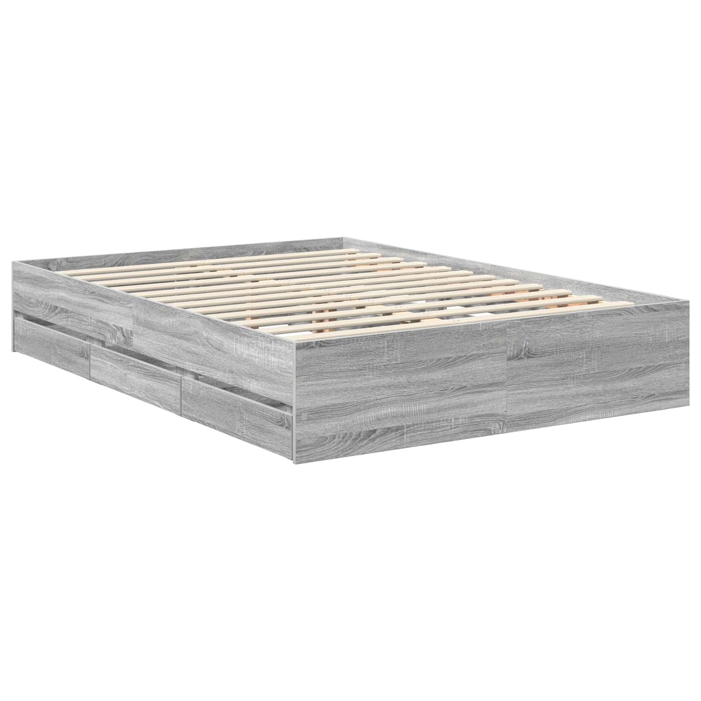 vidaXL Σκελετός Κρεβατιού Γκρίζο Σονομα 140 x 200 cm Μηχανήματος Ξύλο