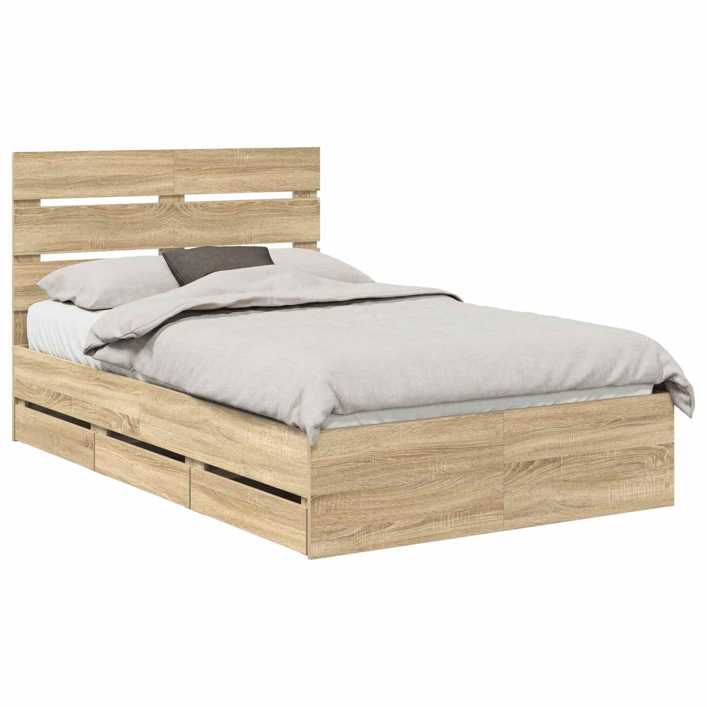 vidaXL Σκελετός Κρεβατιού Δρύς Sonoma 120 x 200 cm Μηχανήματος Ξύλο