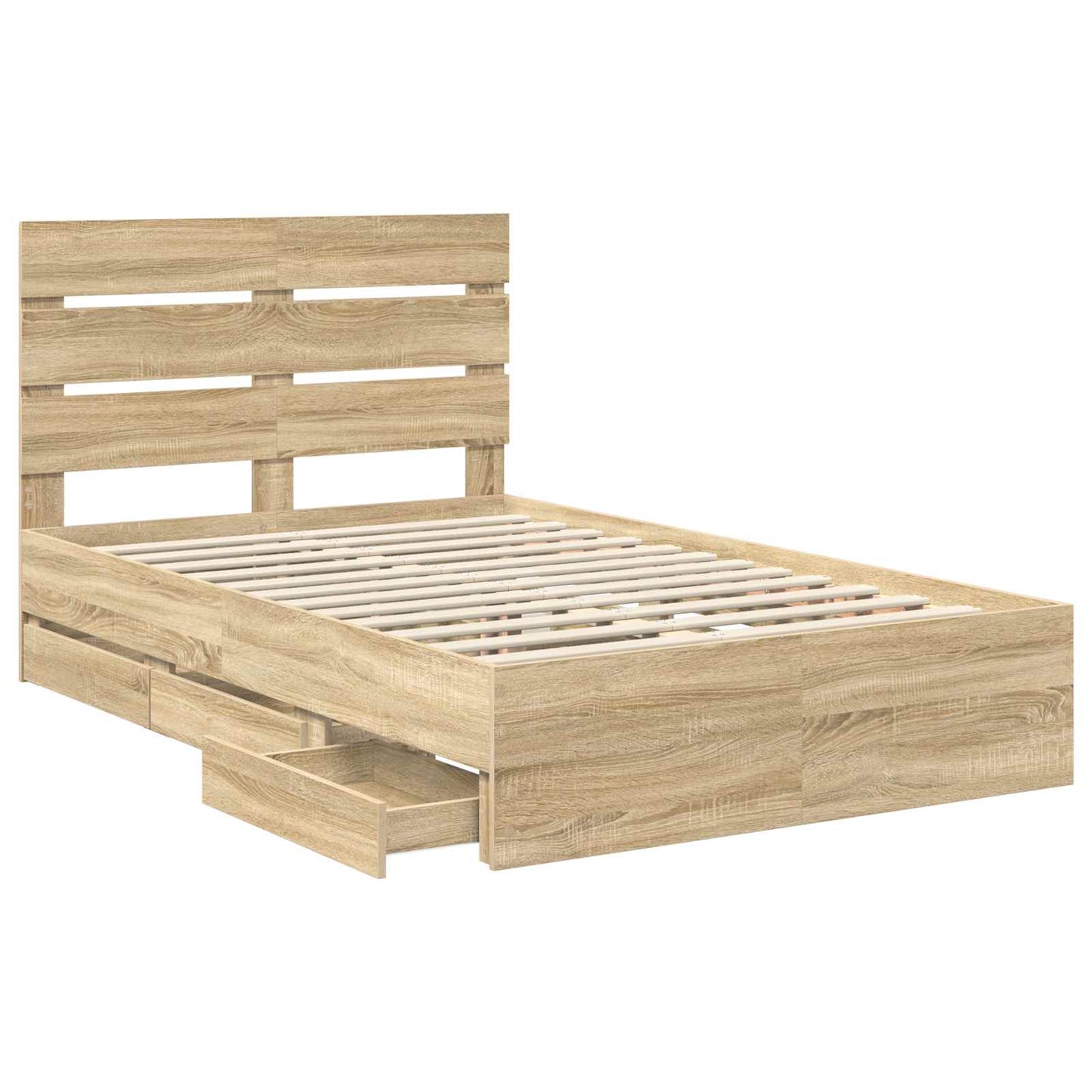 vidaXL Σκελετός Κρεβατιού Δρύς Sonoma 120 x 200 cm Μηχανήματος Ξύλο