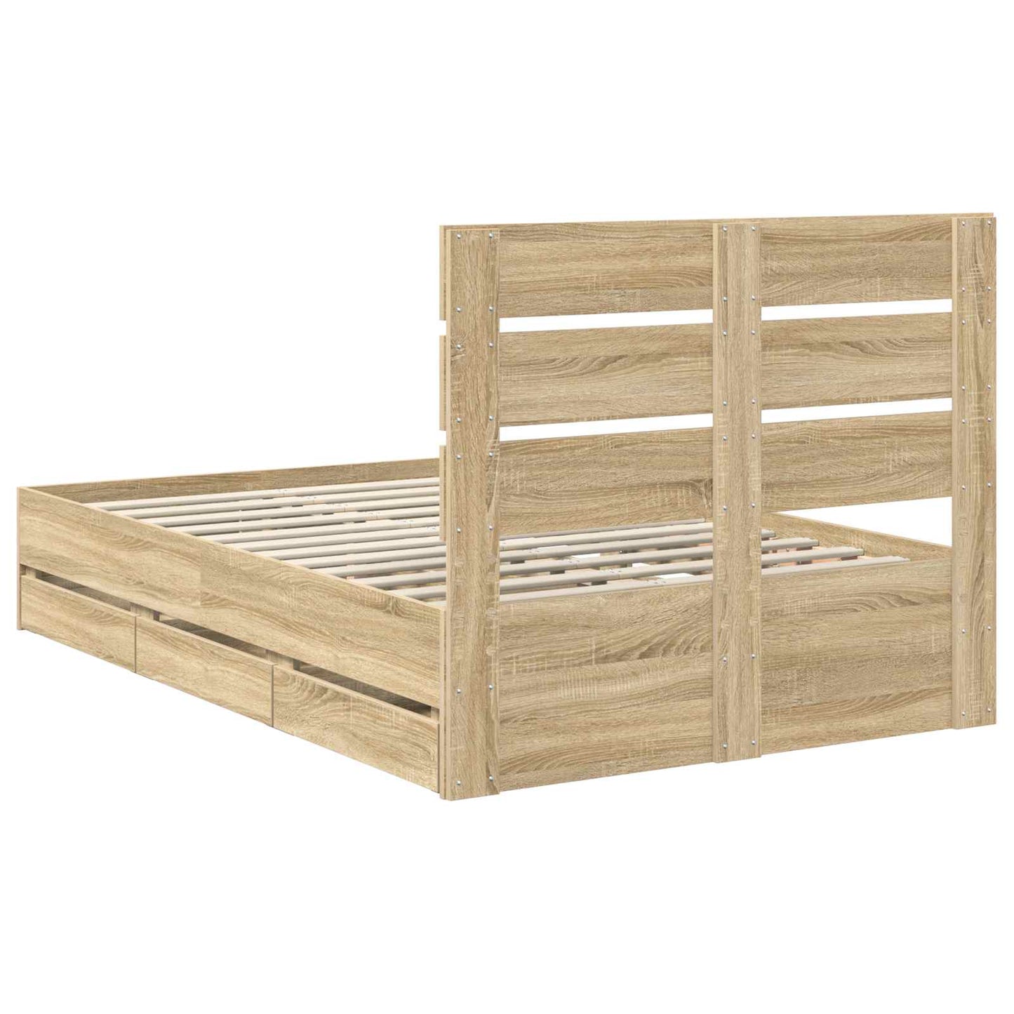 vidaXL Σκελετός Κρεβατιού Δρύς Sonoma 120 x 200 cm Μηχανήματος Ξύλο