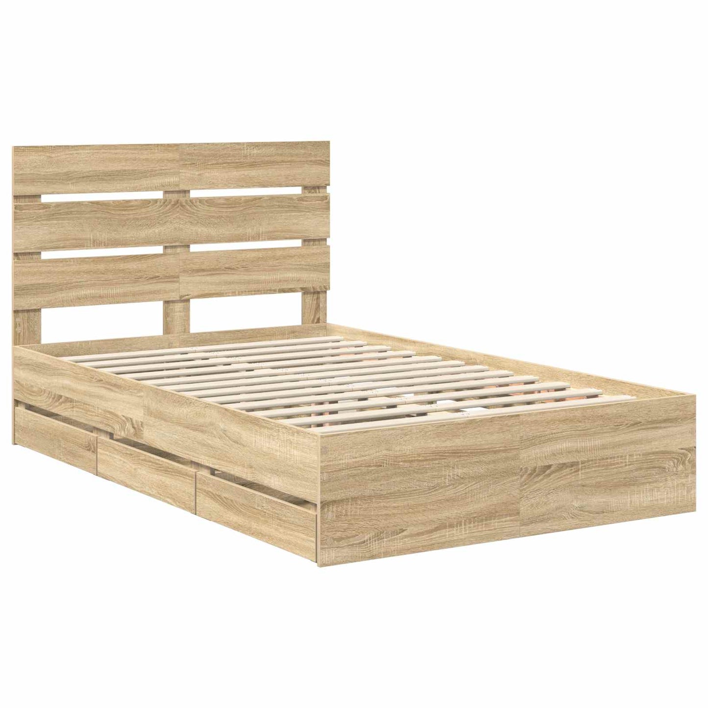 vidaXL Σκελετός Κρεβατιού Δρύς Sonoma 120 x 190 cm Μηχανήματος Ξύλο