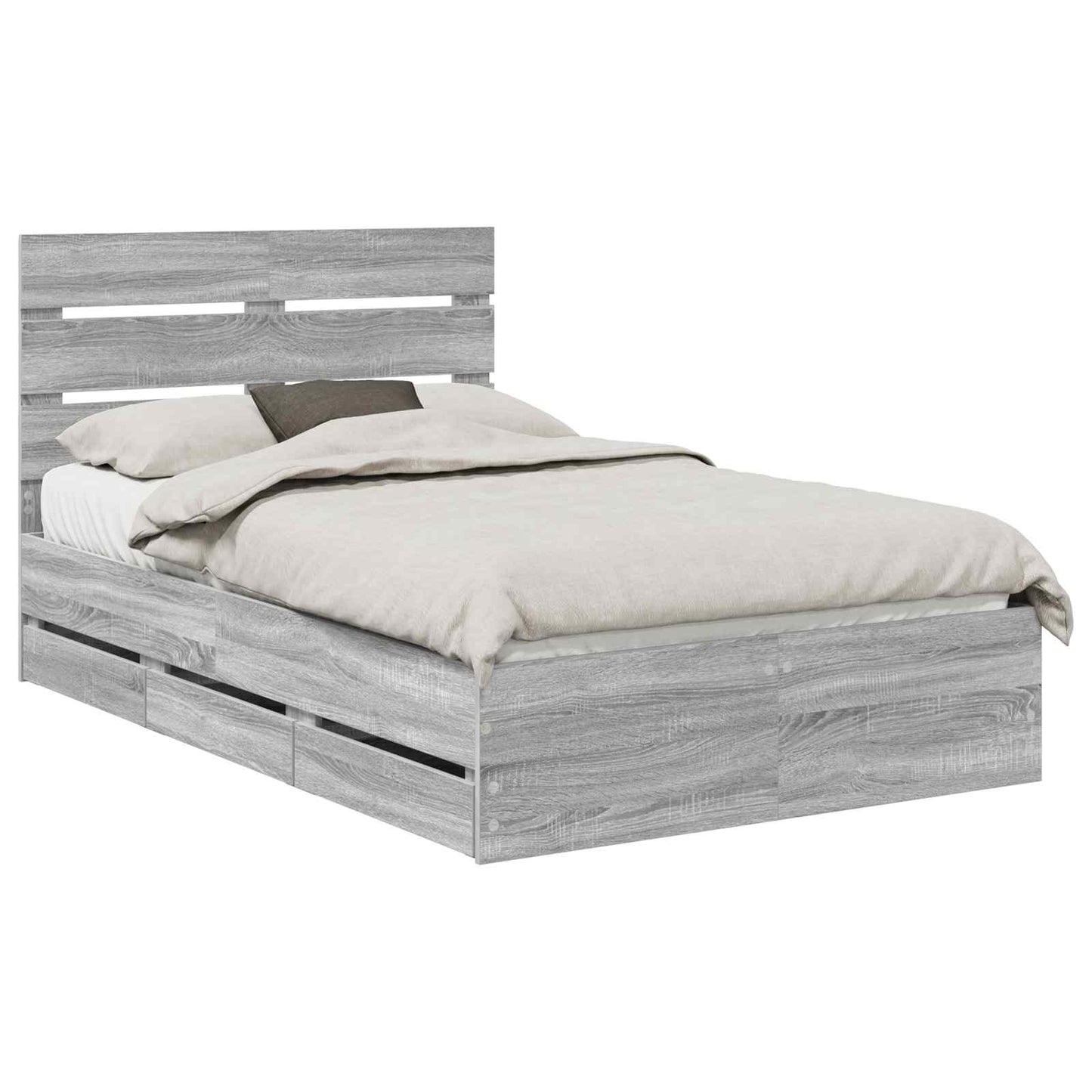 vidaXL Σκελετός Κρεβατιού Γκρίζο Σονομα 120 x 190 cm Μηχανήματος Ξύλο
