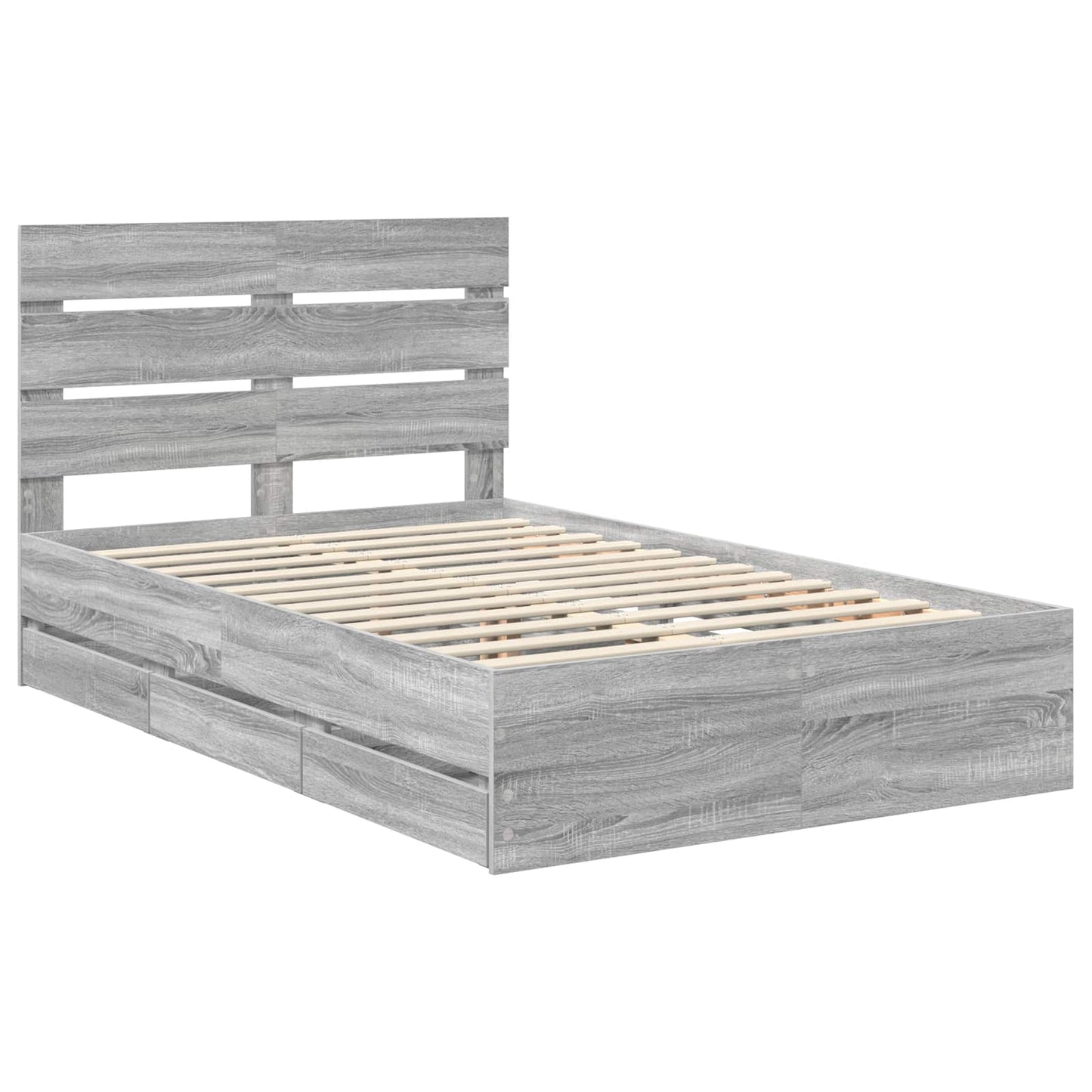 vidaXL Σκελετός Κρεβατιού Γκρίζο Σονομα 120 x 190 cm Μηχανήματος Ξύλο