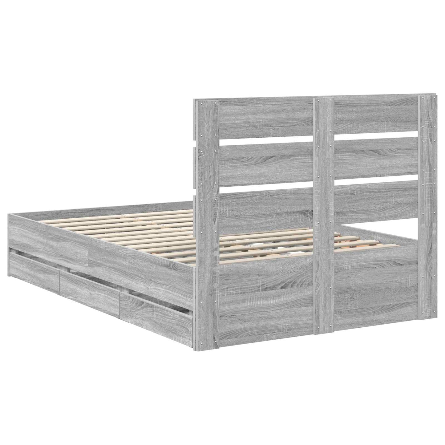 vidaXL Σκελετός Κρεβατιού Γκρίζο Σονομα 120 x 190 cm Μηχανήματος Ξύλο