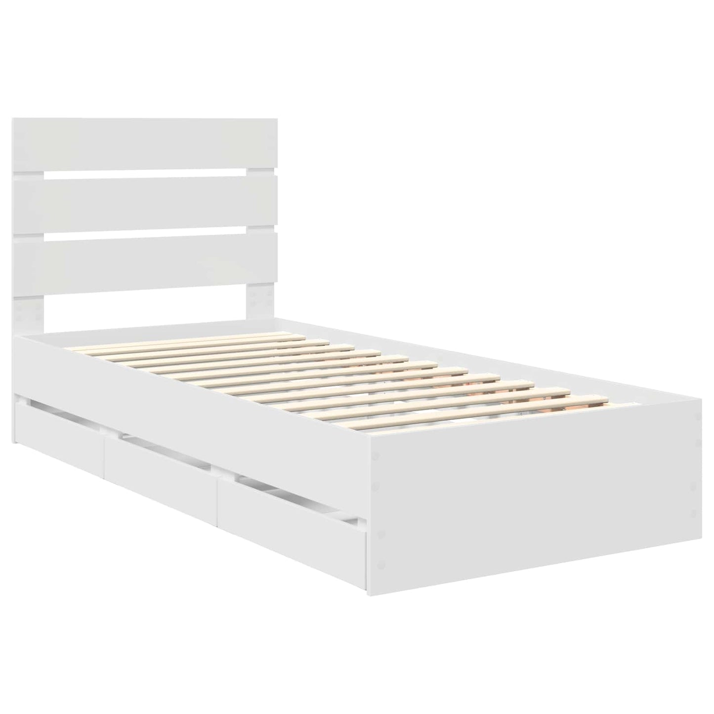 vidaXL Σκελετός Κρεβατιού Λευκό 90 x 190 cm Μηχανήματος Ξύλο