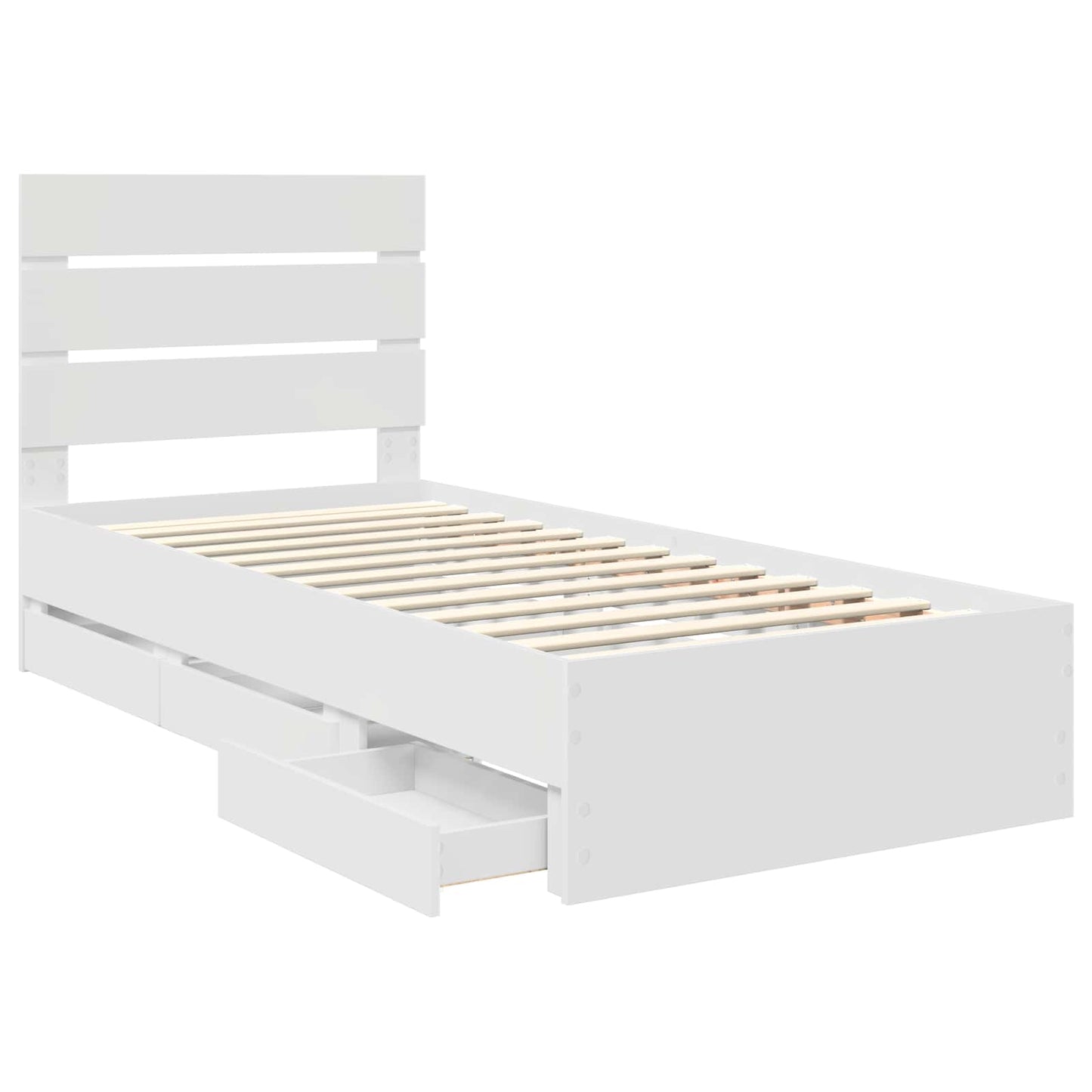 vidaXL Σκελετός Κρεβατιού Λευκό 90 x 190 cm Μηχανήματος Ξύλο