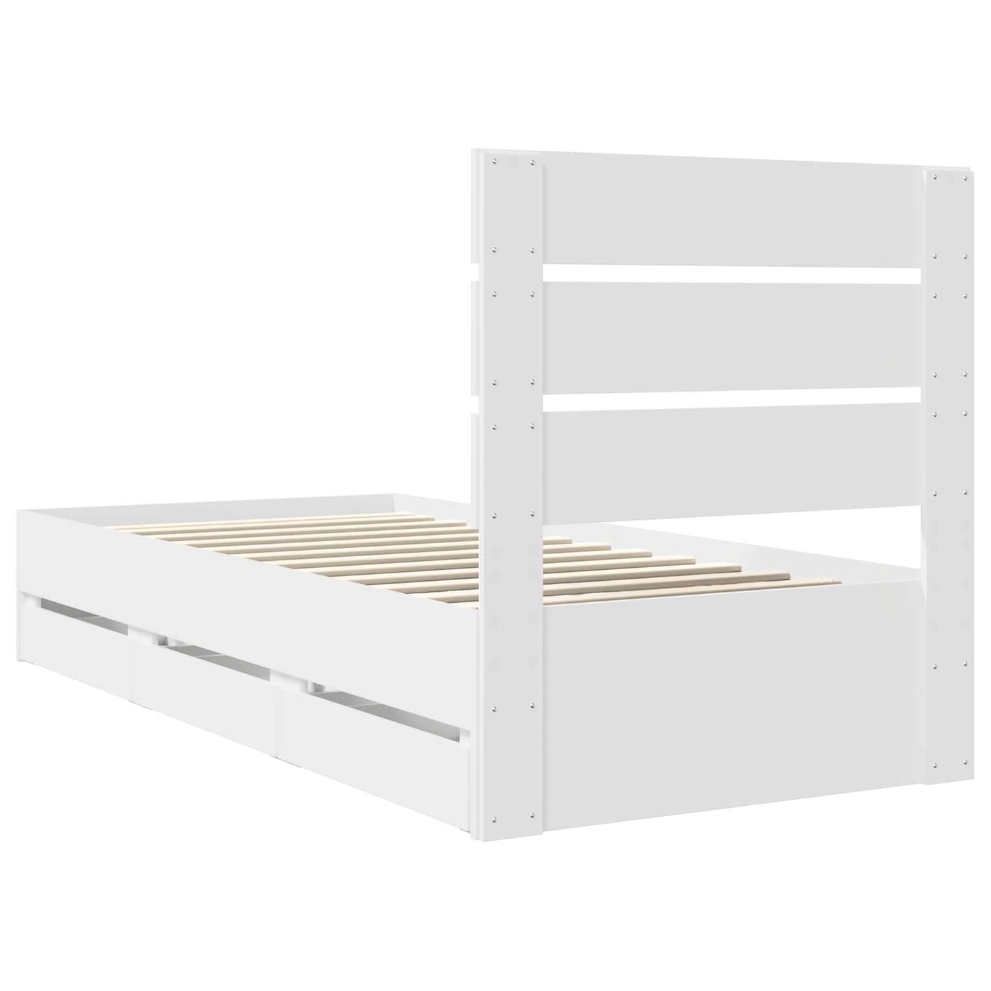 vidaXL Σκελετός Κρεβατιού Λευκό 90 x 190 cm Μηχανήματος Ξύλο