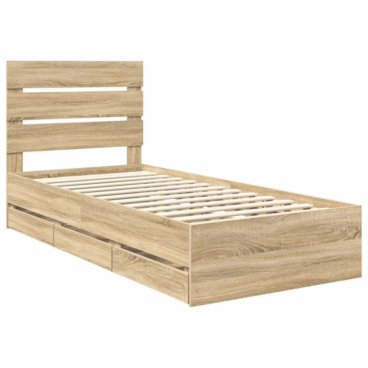 vidaXL Σκελετός Κρεβατιού Δρύς Sonoma 75 x 190 cm Μηχανήματος Ξύλο