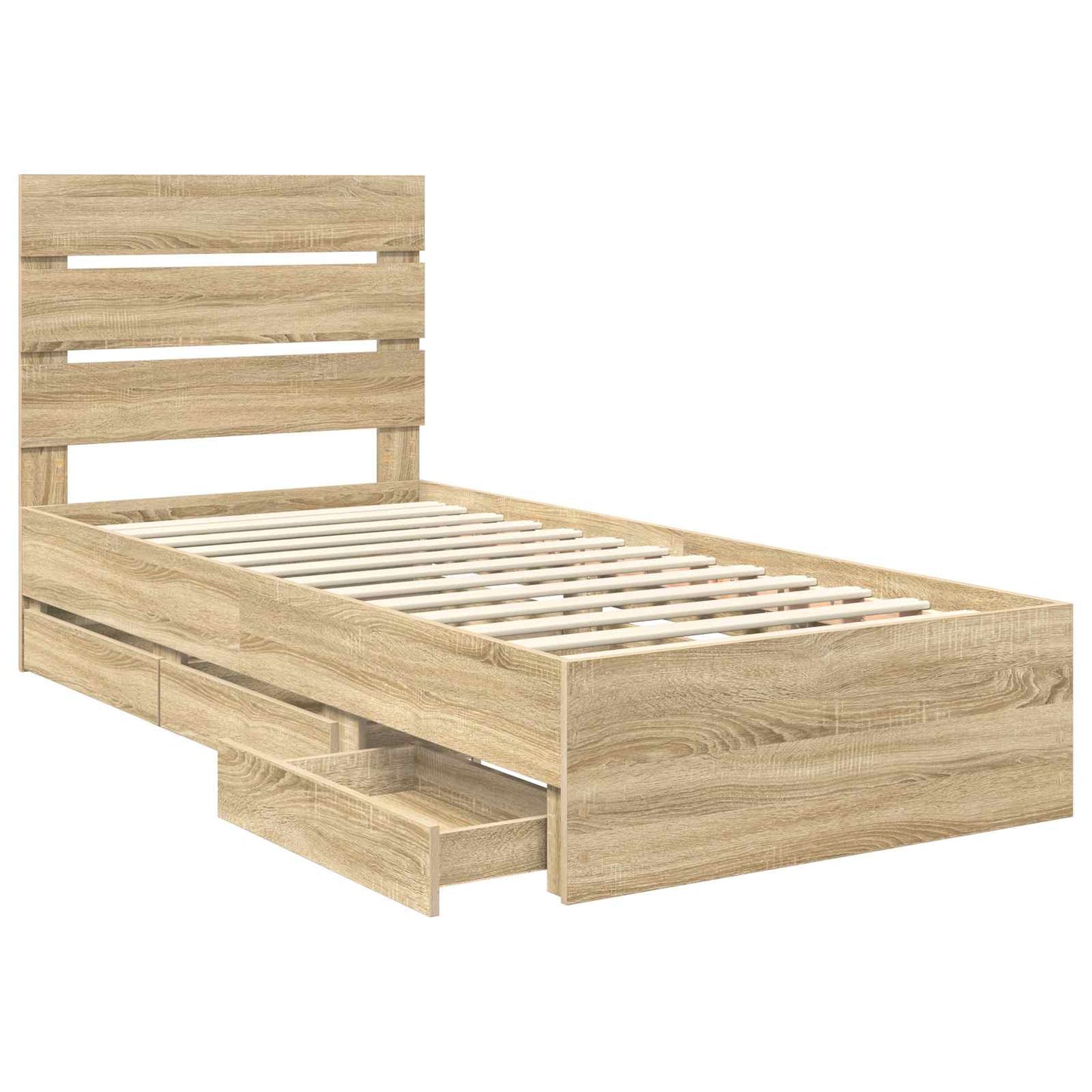 vidaXL Σκελετός Κρεβατιού Δρύς Sonoma 75 x 190 cm Μηχανήματος Ξύλο