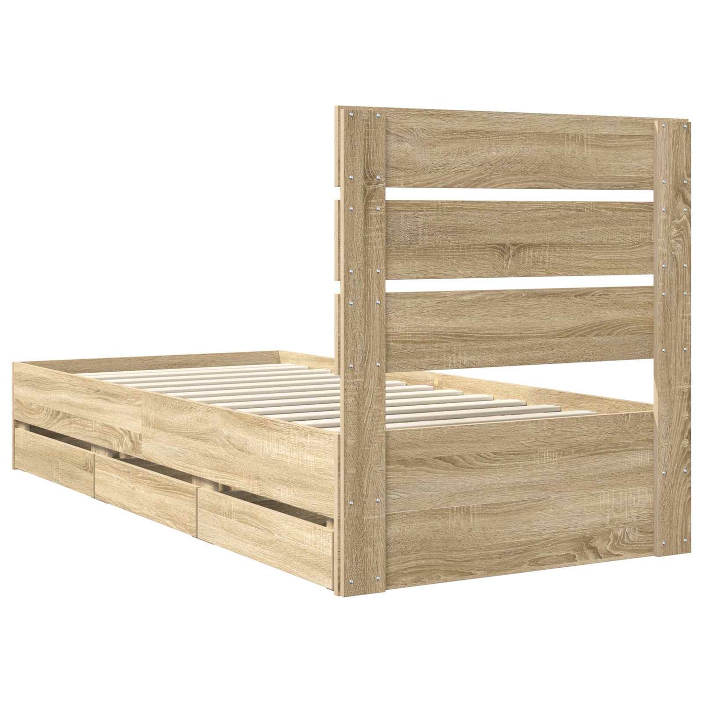 vidaXL Σκελετός Κρεβατιού Δρύς Sonoma 75 x 190 cm Μηχανήματος Ξύλο