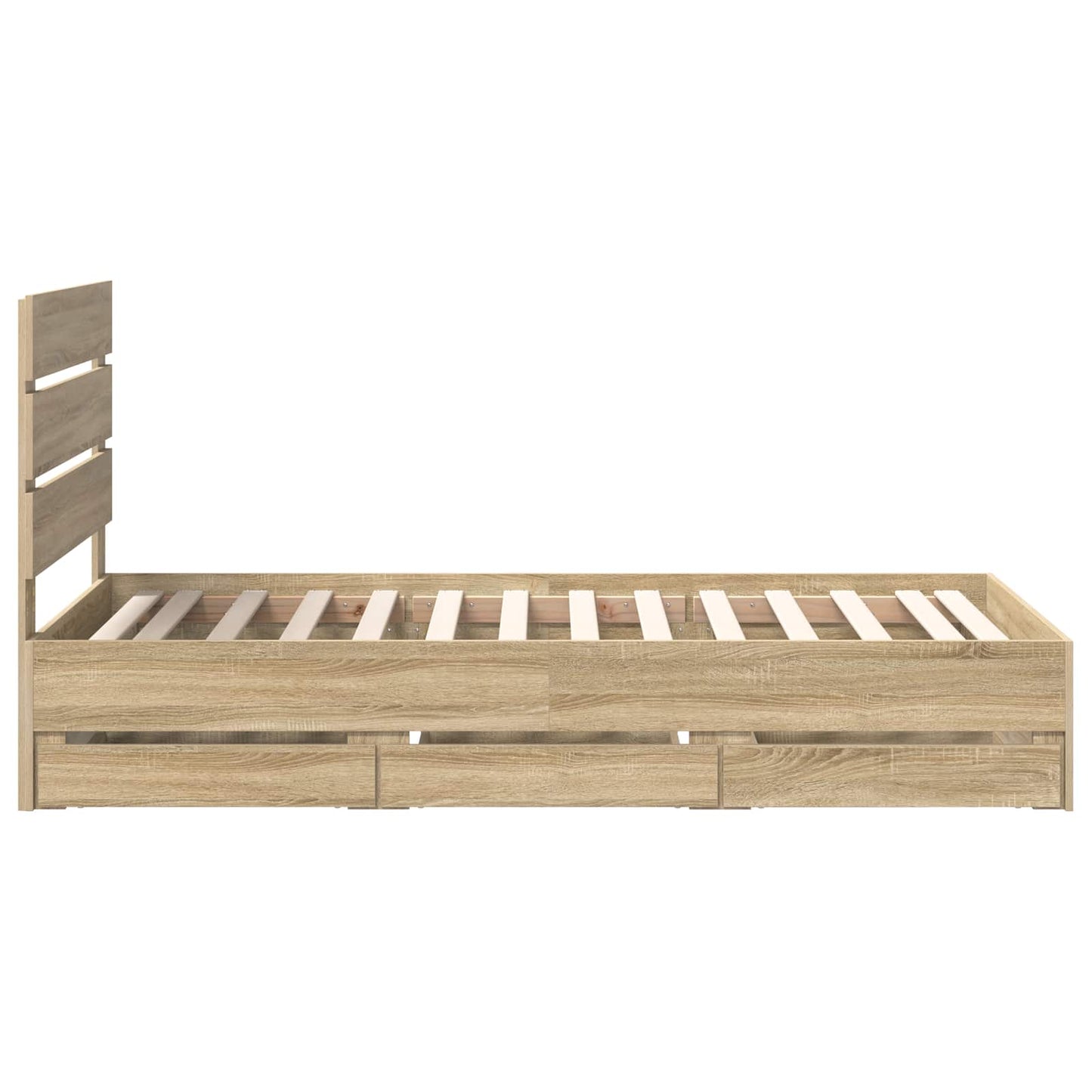 vidaXL Σκελετός Κρεβατιού Δρύς Sonoma 75 x 190 cm Μηχανήματος Ξύλο