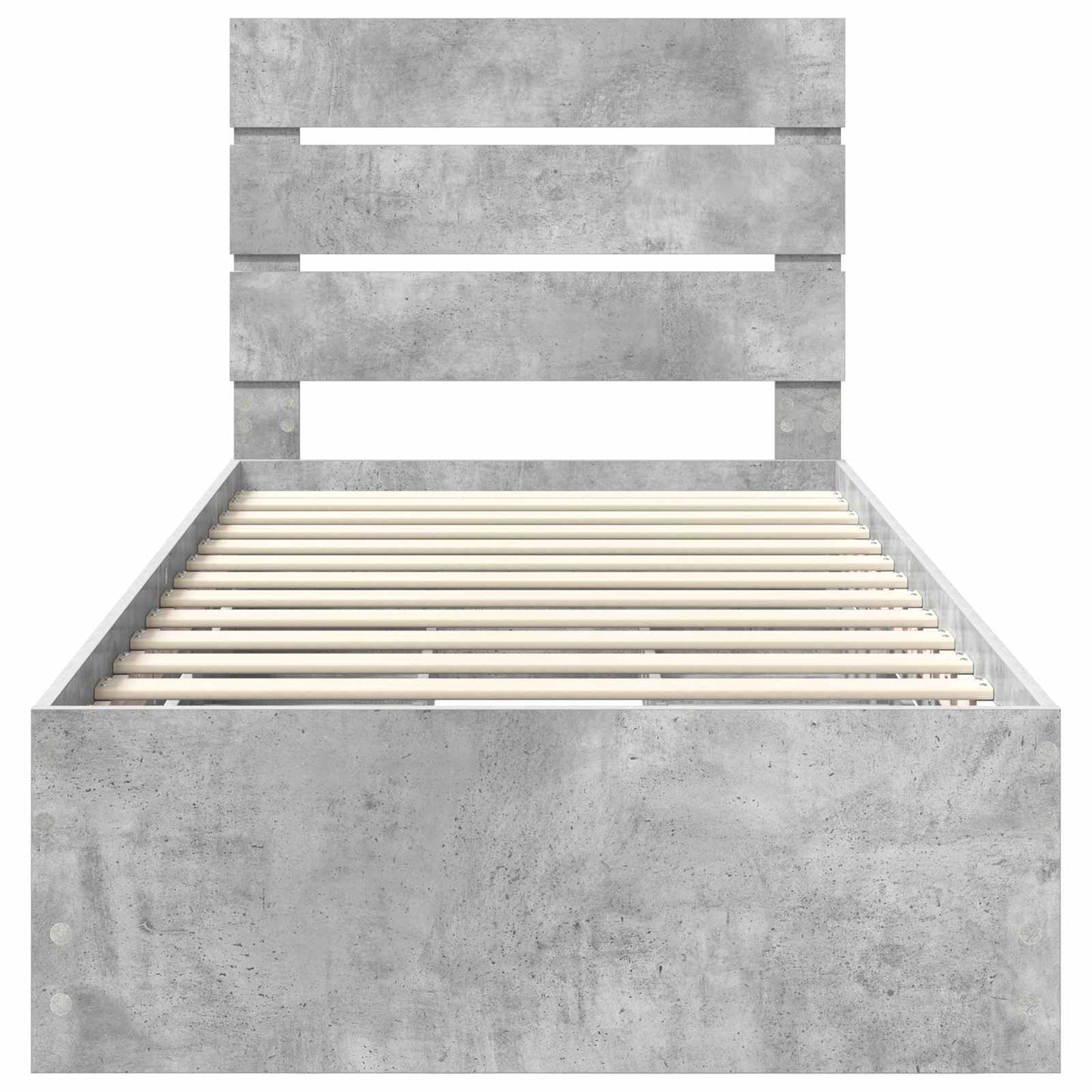 vidaXL Σκελετός Κρεβατιού Σκυρόδεμα Γκρι 75 x 190 cm Μηχανήματος Ξύλο