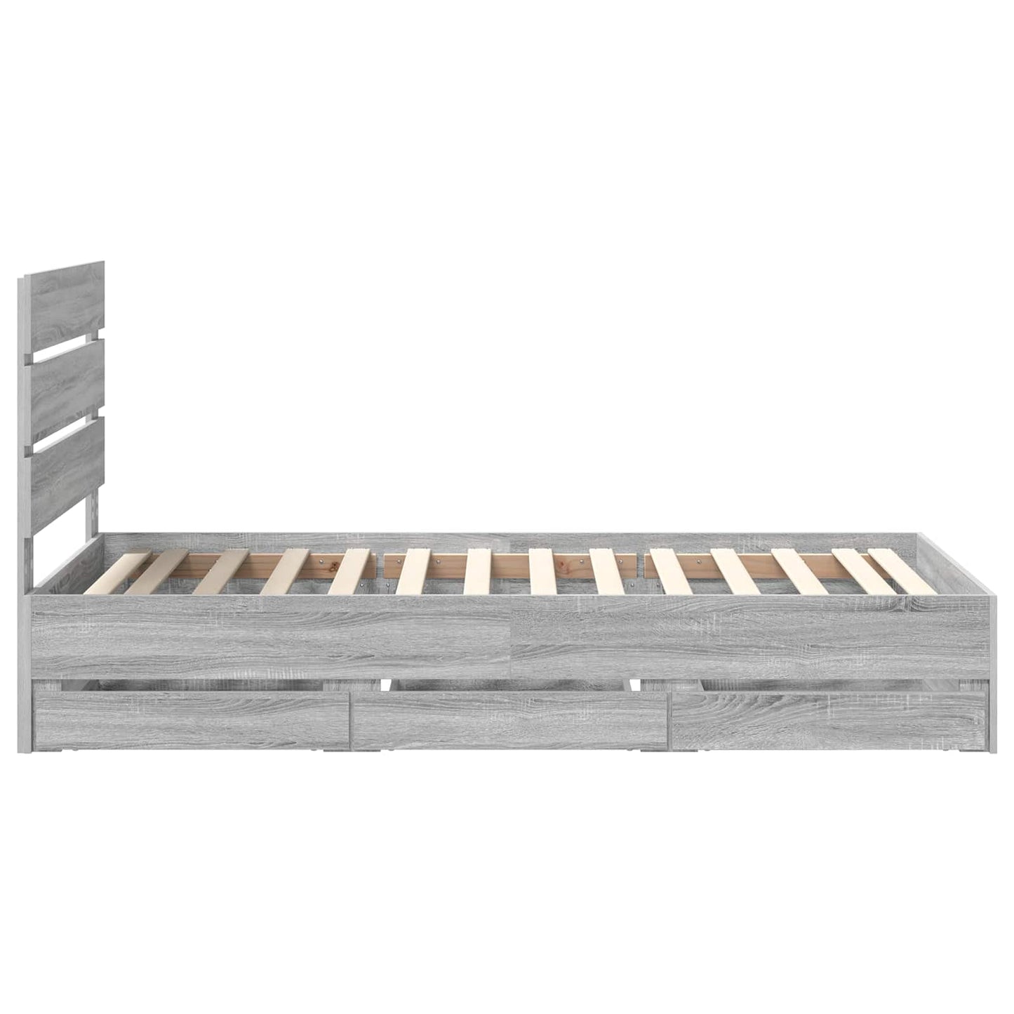 vidaXL Σκελετός Κρεβατιού Γκρίζο Σονομα 75 x 190 cm Μηχανήματος Ξύλο