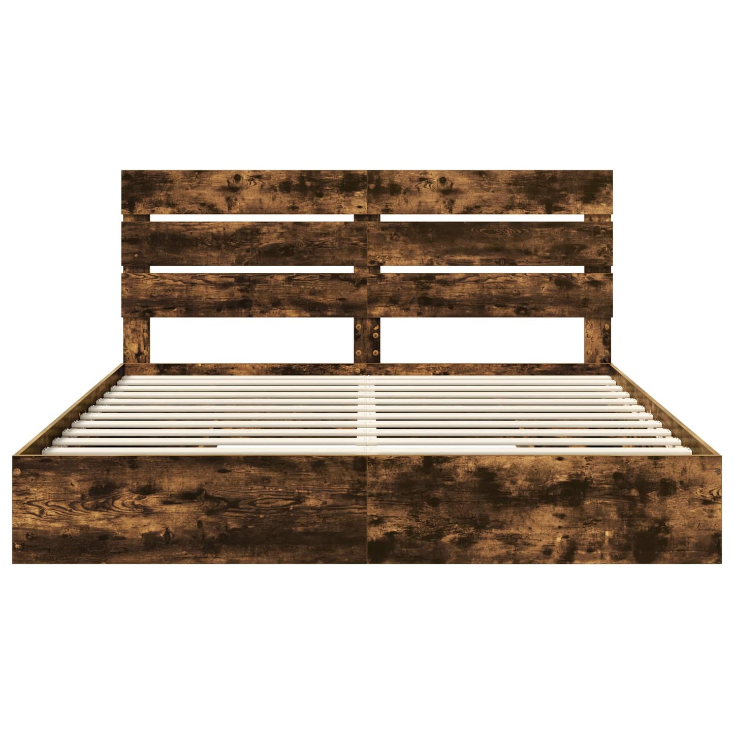 vidaXL Κρεβάτι Αποθήκης Καπνιστό Δρύς 180 x 200 cm Επεξεργασμένο ξύλο
