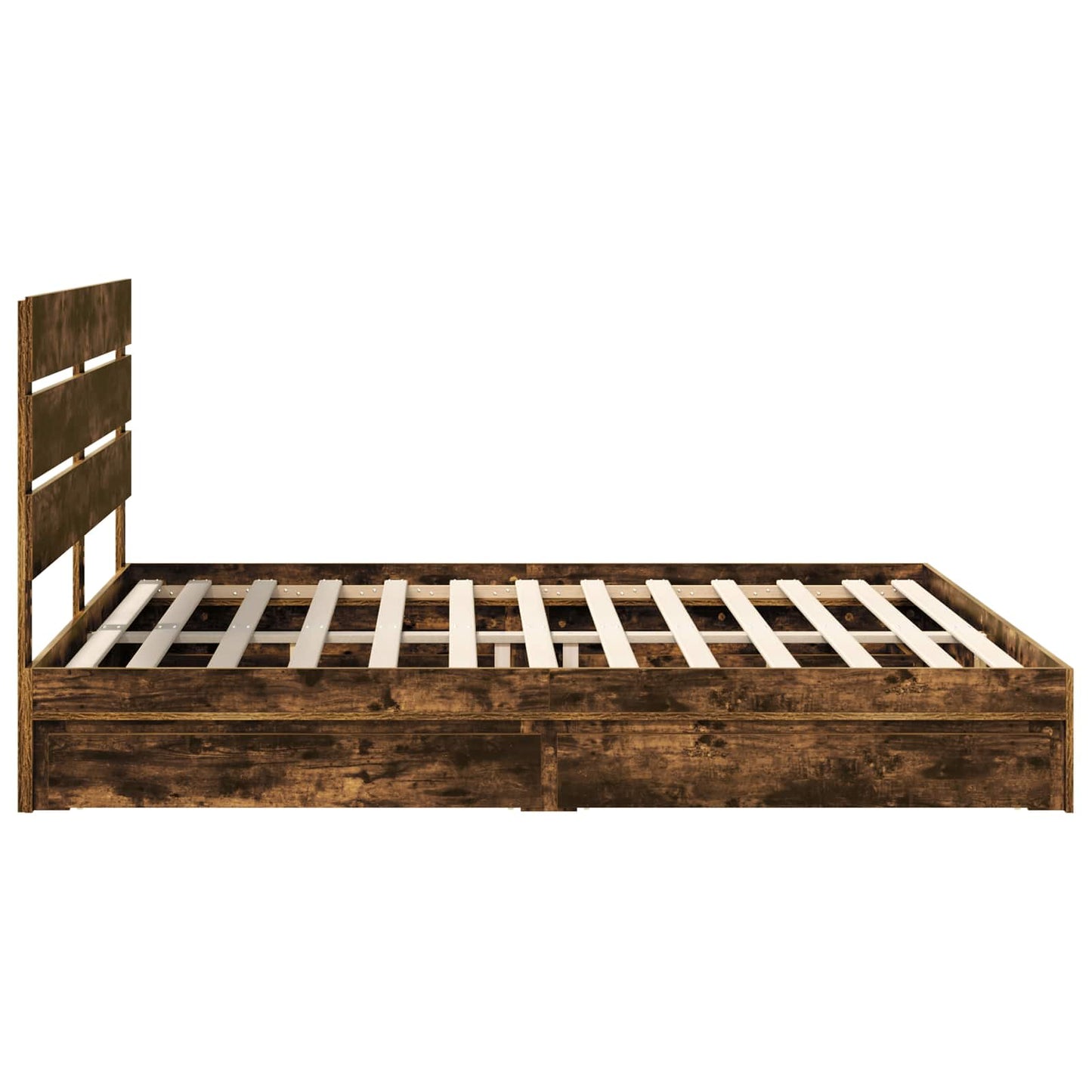 vidaXL Κρεβάτι Αποθήκης Καπνιστό Δρύς 180 x 200 cm Επεξεργασμένο ξύλο