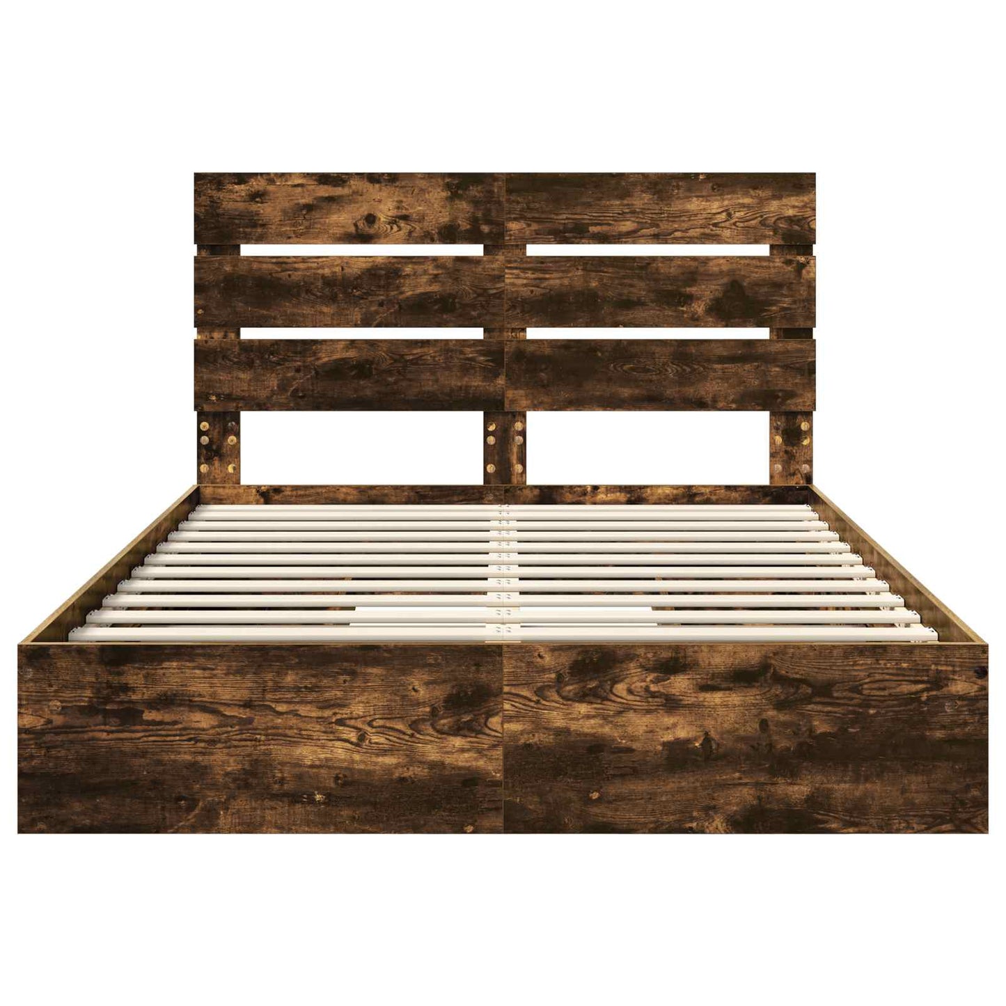 vidaXL Κρεβάτι Αποθήκης Καπνιστό Δρύς 160 x 200 cm Επεξεργασμένο ξύλο