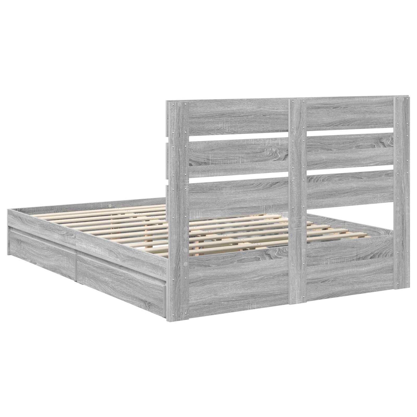 vidaXL Κρεβάτι Αποθήκης Γκρίζο Σονομα 160 x 200 cm Επεξεργασμένο ξύλο