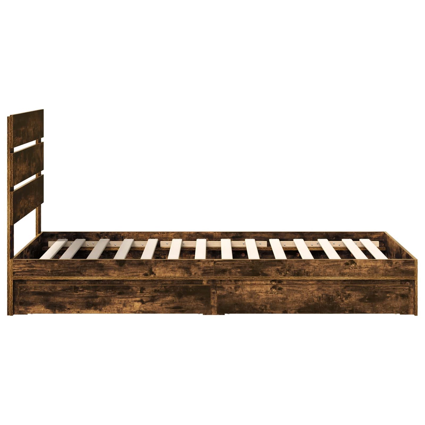 vidaXL Κρεβάτι Αποθήκης Καπνιστό Δρύς 90 x 190 cm Επεξεργασμένο ξύλο