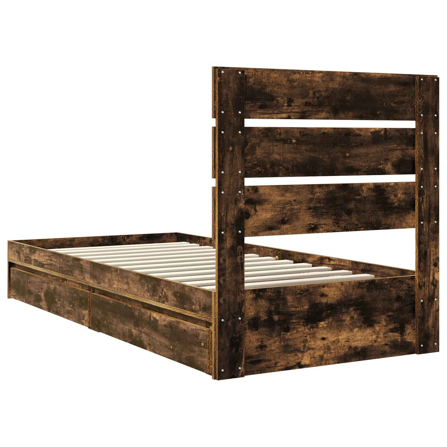 vidaXL Κρεβάτι Αποθήκης Καπνιστό Δρύς 75 x 190 cm Επεξεργασμένο ξύλο