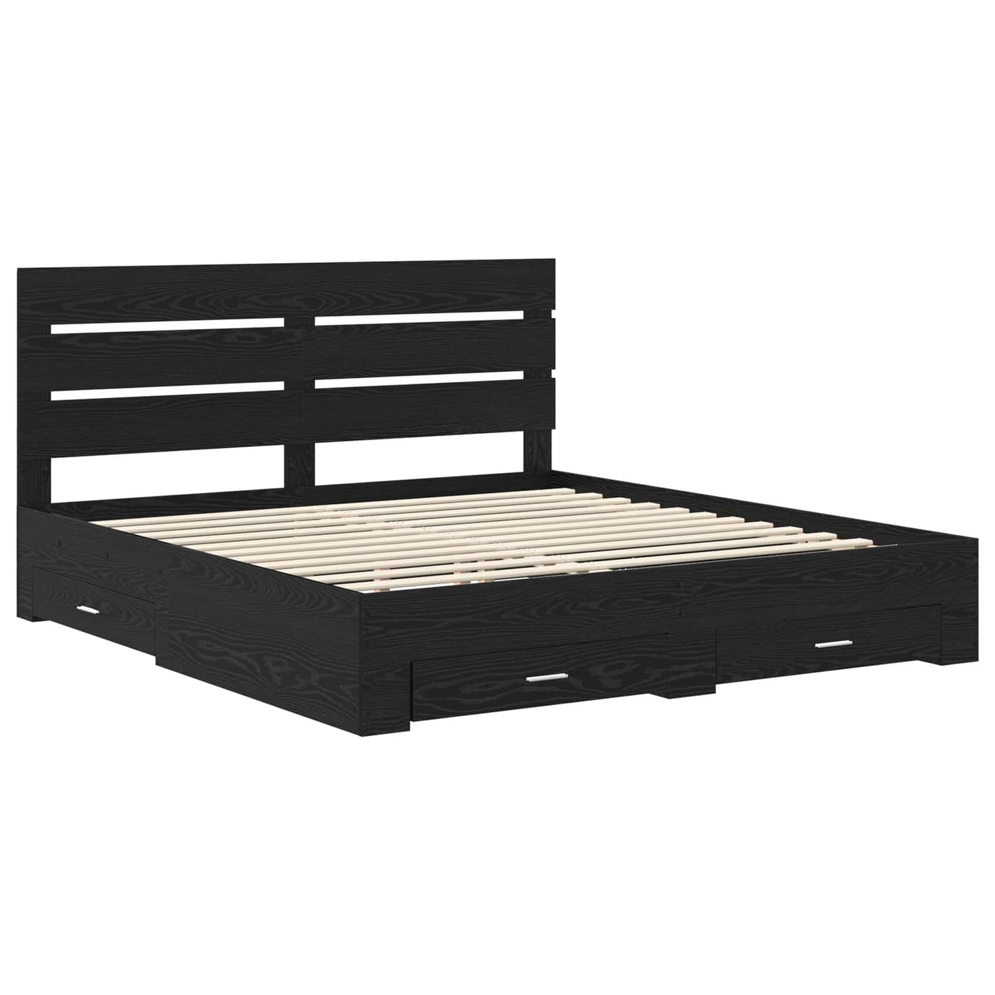 vidaXL Σκελετός Κρεβατιού Μαύρη Οξυά 180 x 200 cm Επεξεργασμένο ξύλο