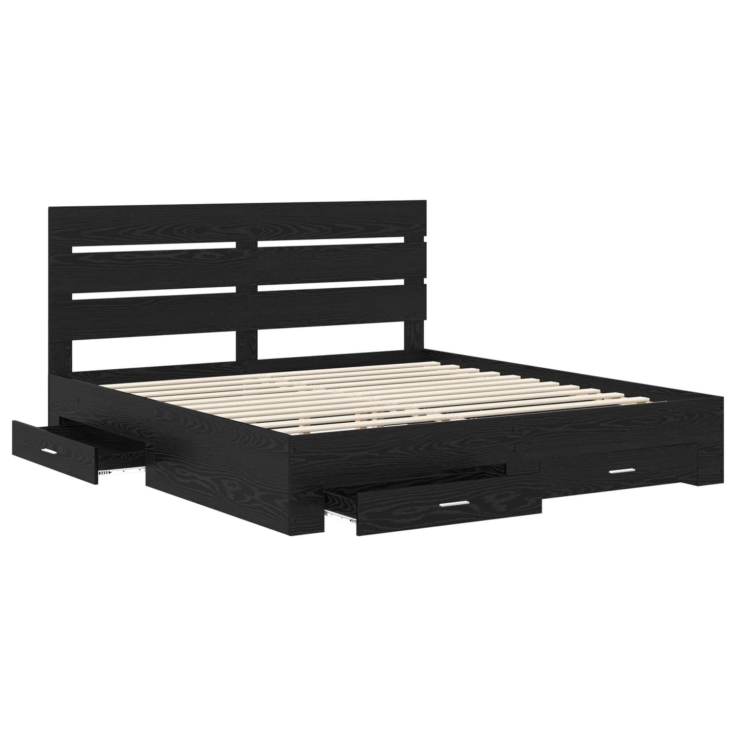vidaXL Σκελετός Κρεβατιού Μαύρη Οξυά 180 x 200 cm Επεξεργασμένο ξύλο