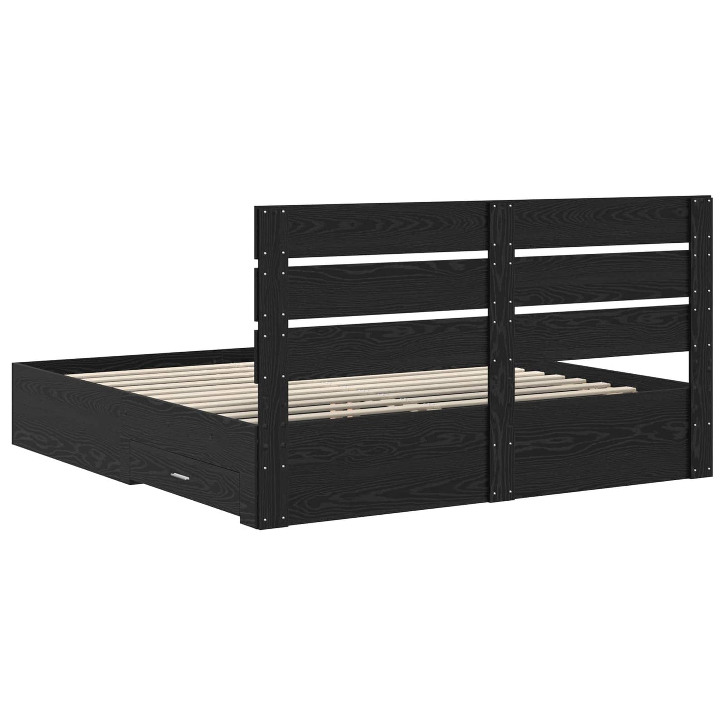 vidaXL Σκελετός Κρεβατιού Μαύρη Οξυά 180 x 200 cm Επεξεργασμένο ξύλο