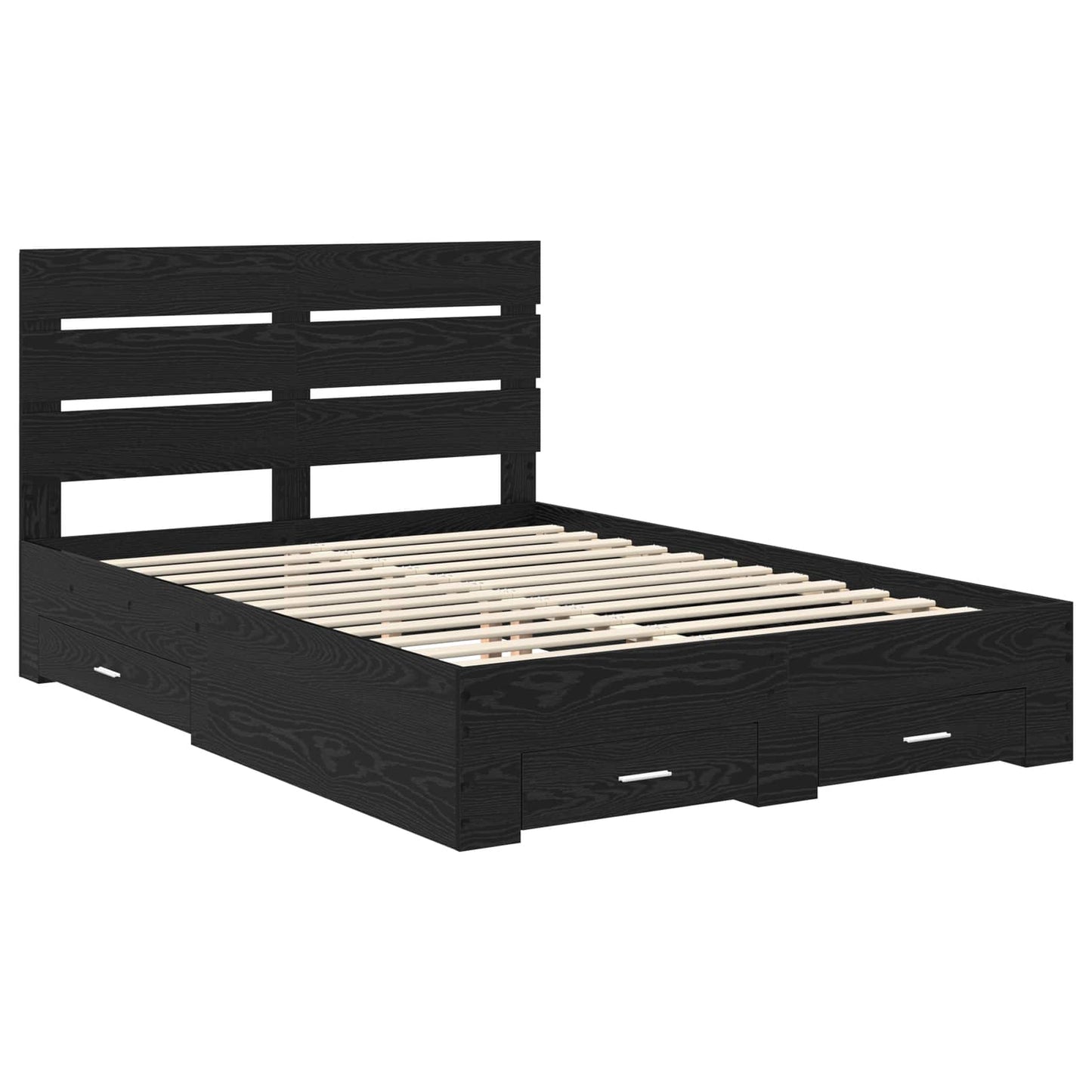 vidaXL Σκελετός Κρεβατιού Μαύρη Οξυά 160 x 200 cm Επεξεργασμένο ξύλο