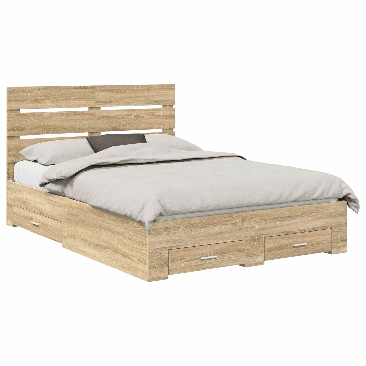 vidaXL Σκελετός Κρεβατιού Δρύς Sonoma 150 x 200 cm Επεξεργασμένο ξύλο