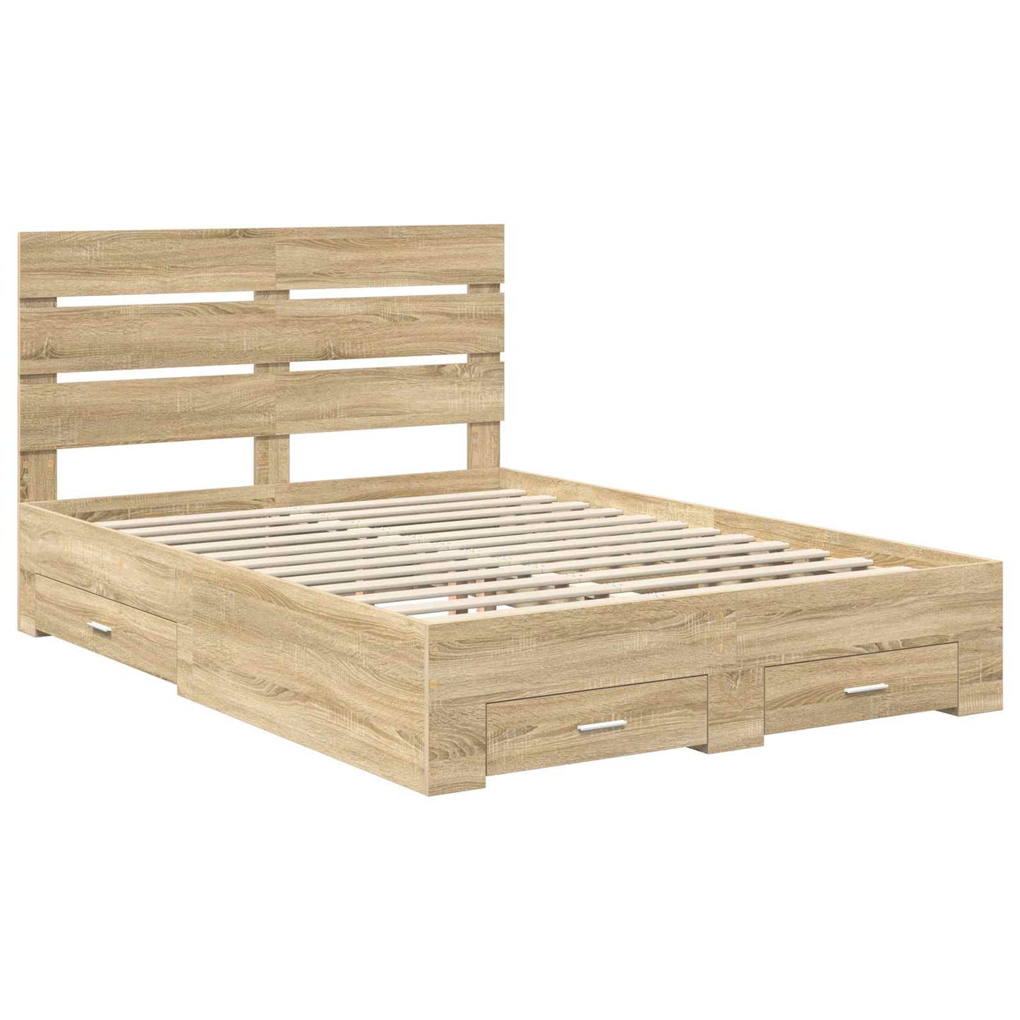 vidaXL Σκελετός Κρεβατιού Δρύς Sonoma 150 x 200 cm Επεξεργασμένο ξύλο