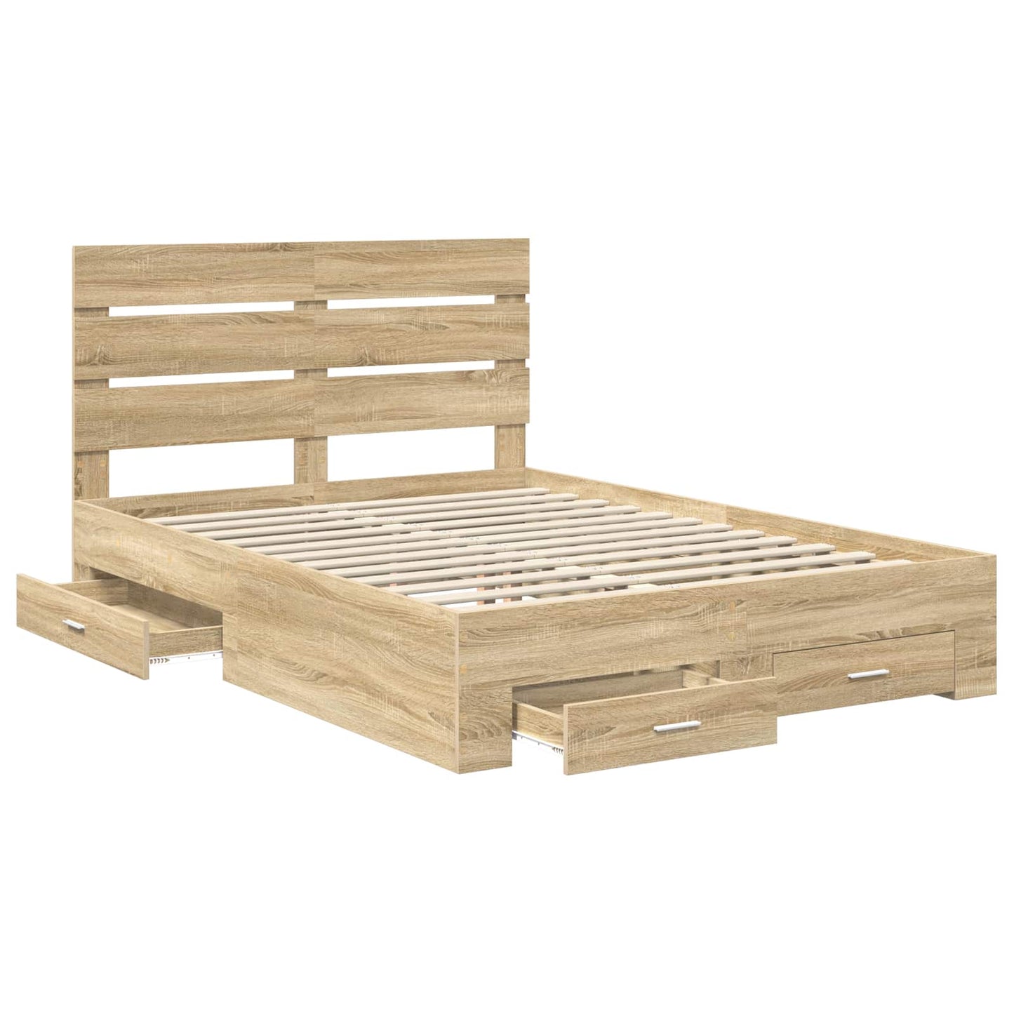 vidaXL Σκελετός Κρεβατιού Δρύς Sonoma 150 x 200 cm Επεξεργασμένο ξύλο