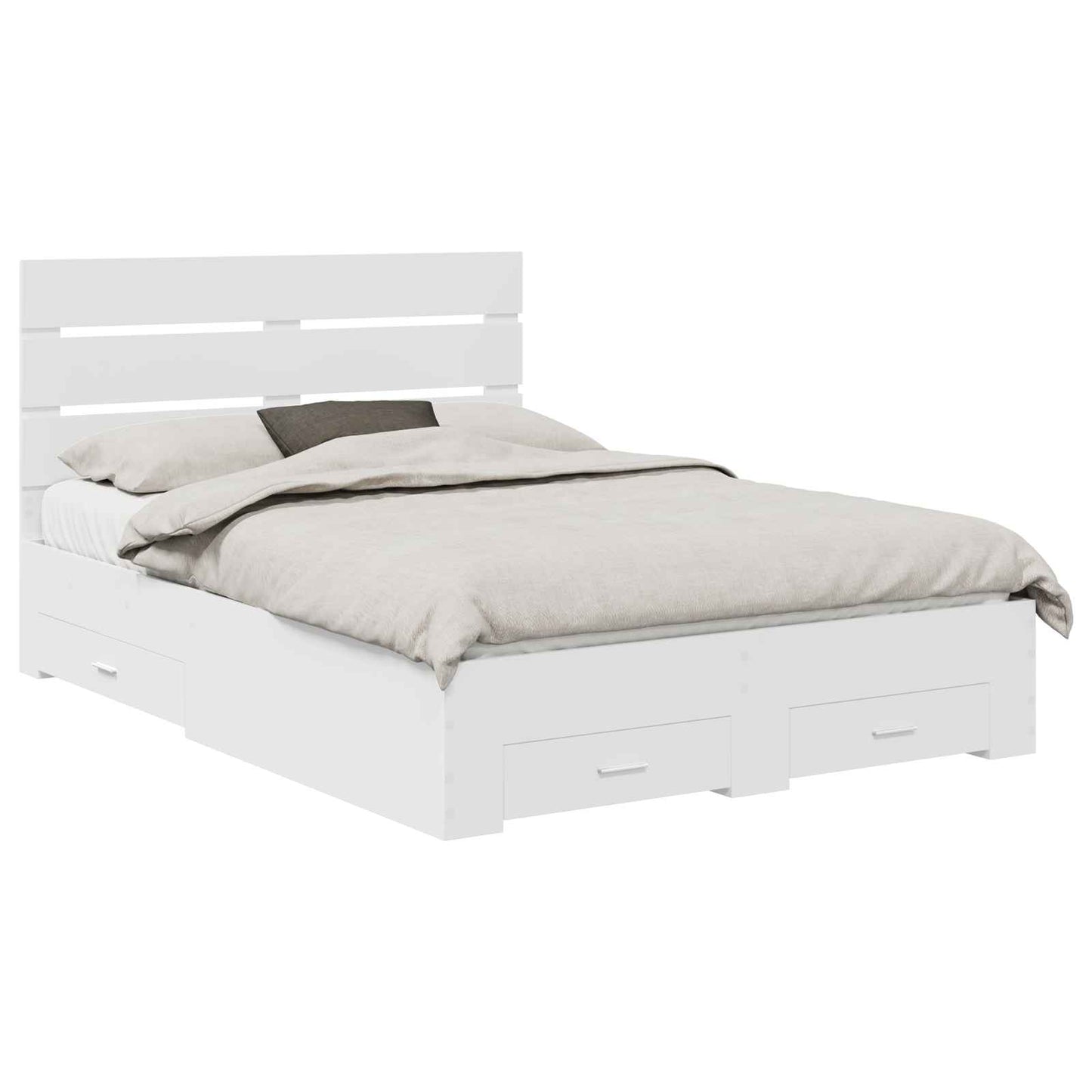 vidaXL Σκελετός Κρεβατιού Λευκό 140 x 190 cm Επεξεργασμένο ξύλο