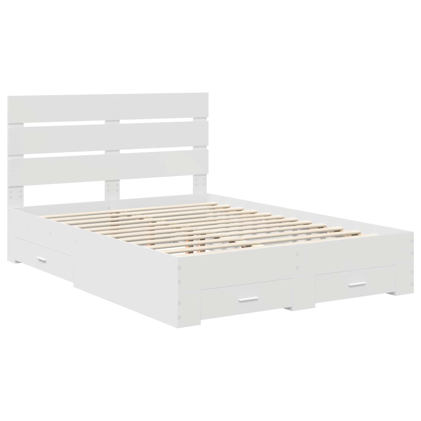 vidaXL Σκελετός Κρεβατιού Λευκό 140 x 190 cm Επεξεργασμένο ξύλο