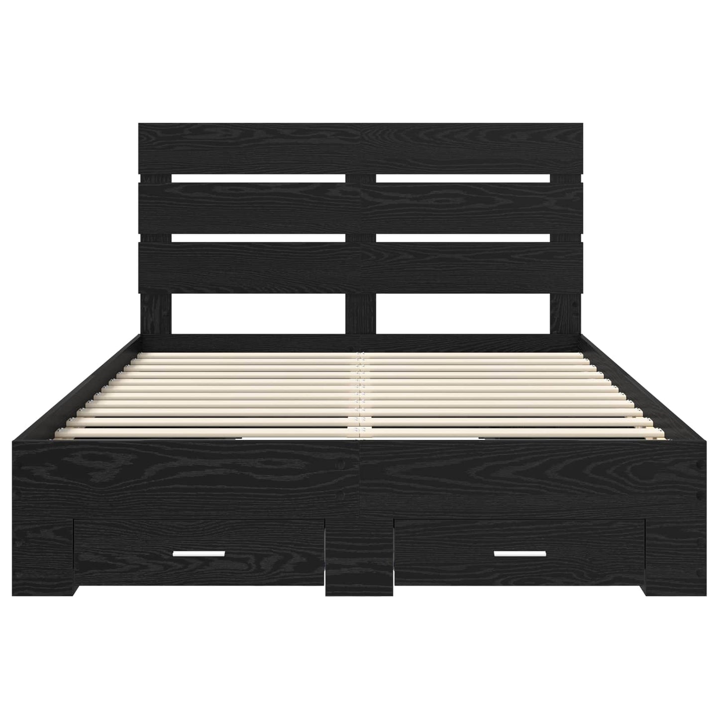 vidaXL Σκελετός Κρεβατιού Μαύρη Οξυά 140 x 190 cm Επεξεργασμένο ξύλο