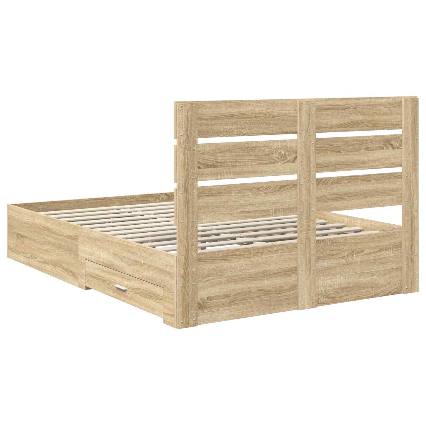 vidaXL Σκελετός Κρεβατιού Δρύς Sonoma 140 x 190 cm Επεξεργασμένο ξύλο